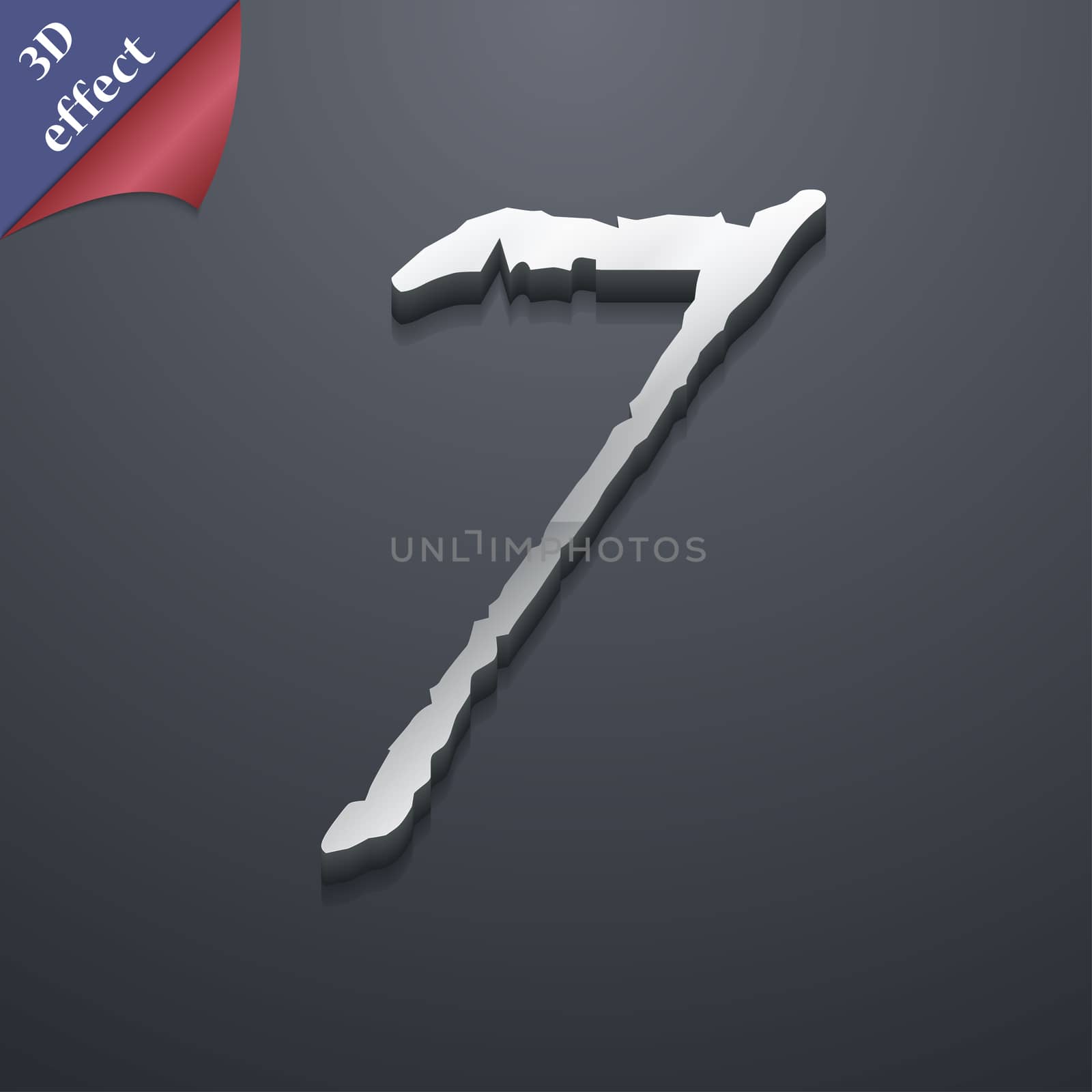 number seven icon symbol. 3D style. Trendy, modern design with space for your text illustration. Rastrized copy