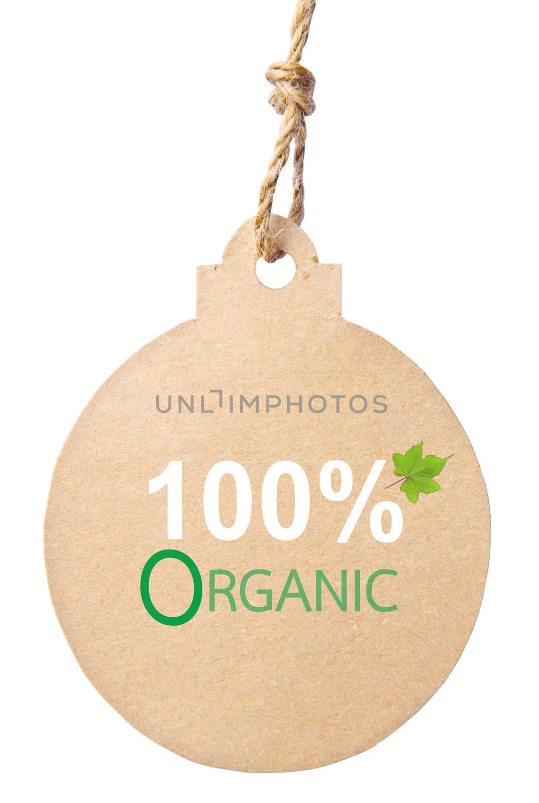 Eco friendly tag, 100% organic. Clipping path