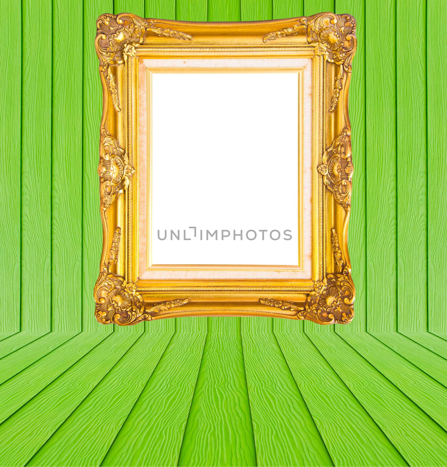 Green Wood texture background by Gamjai
