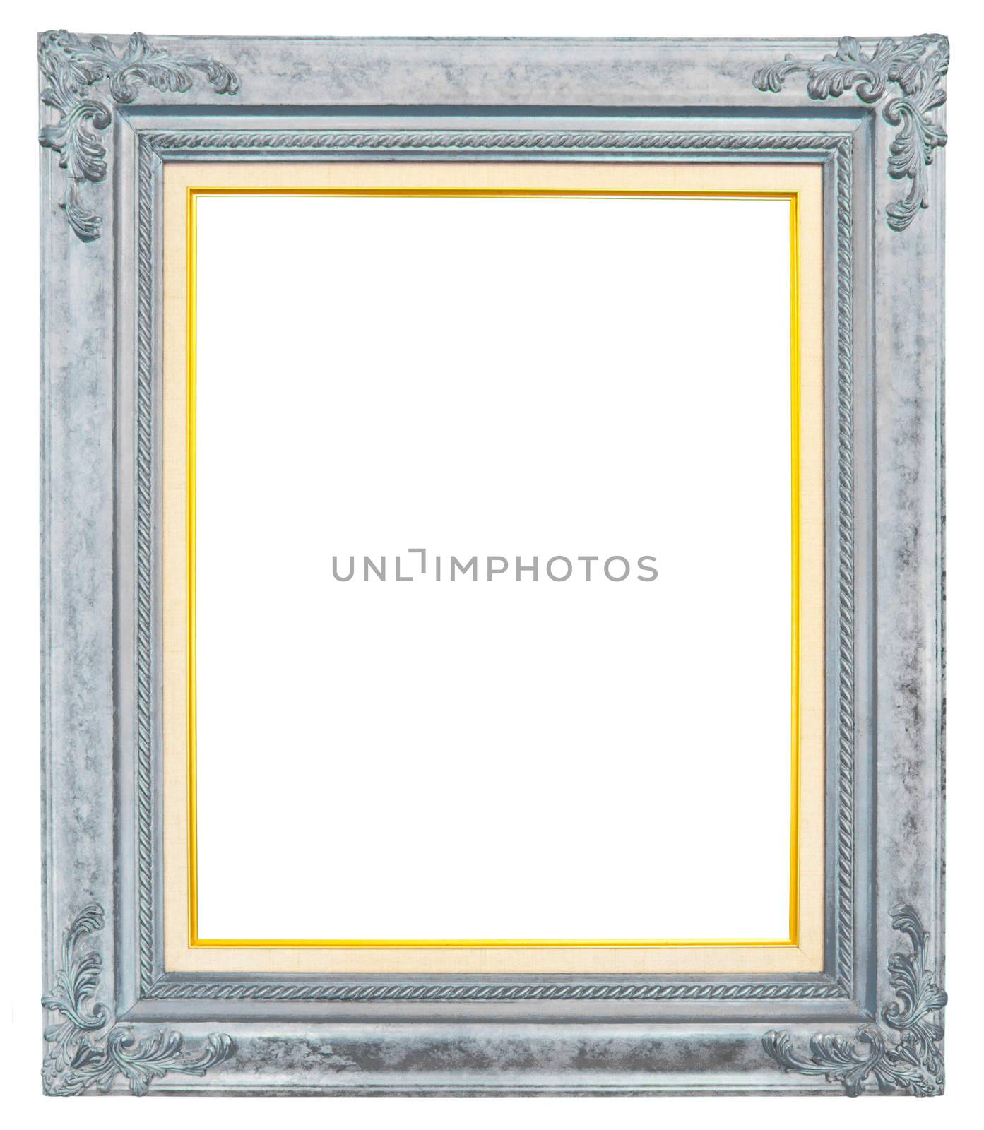 antique frame isolated on white background by Gamjai