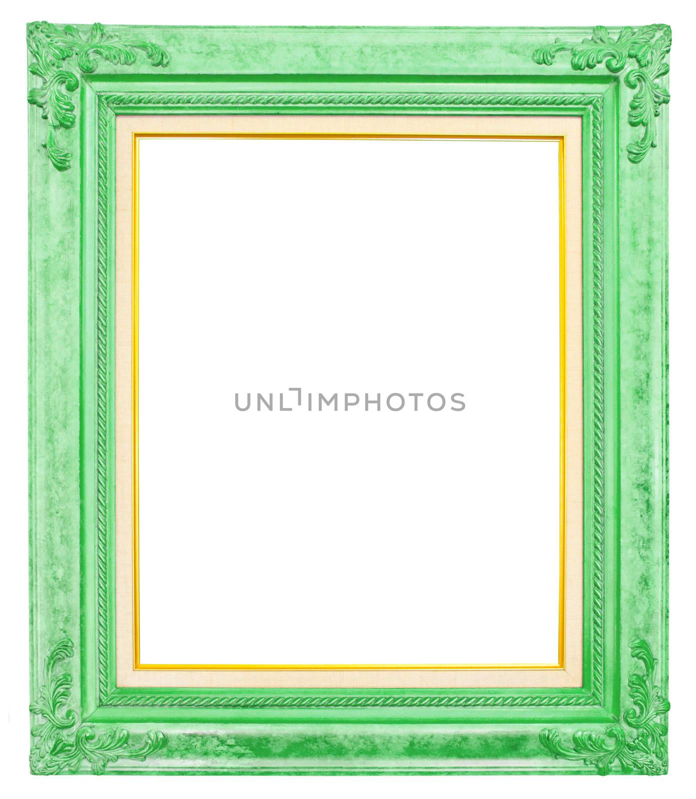 antique frame isolated on white background by Gamjai