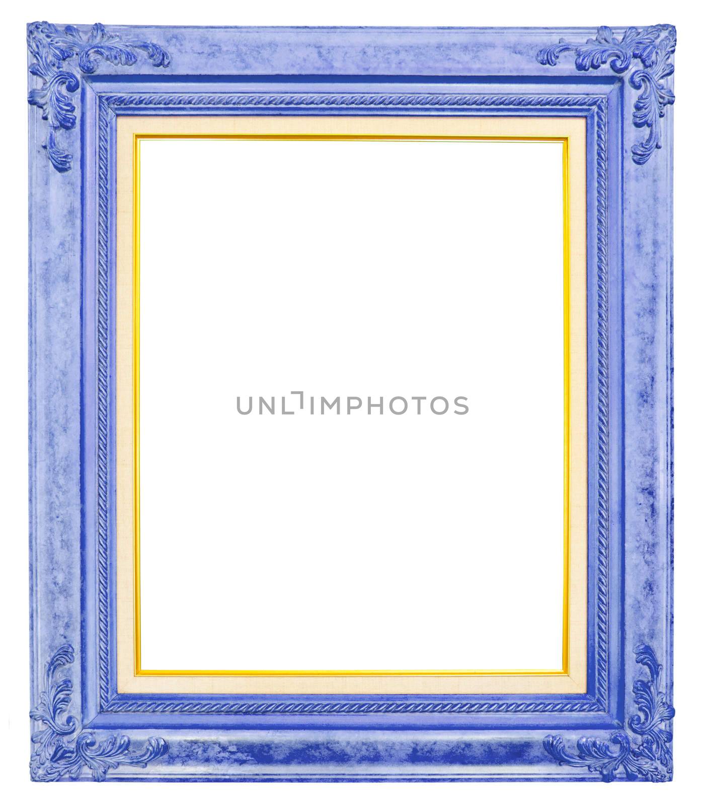 antique frame isolated on white background by Gamjai