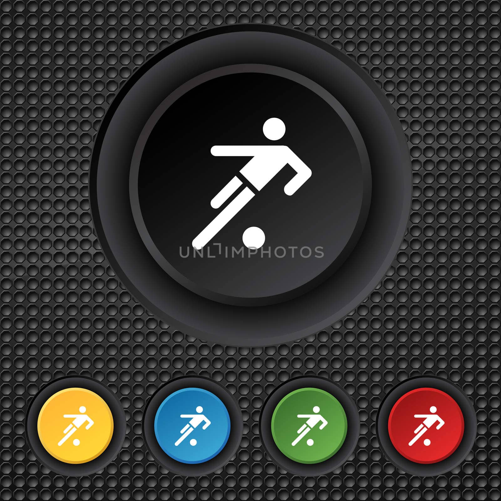 football player icon. Flat modern Set colourful web buttons. illustration