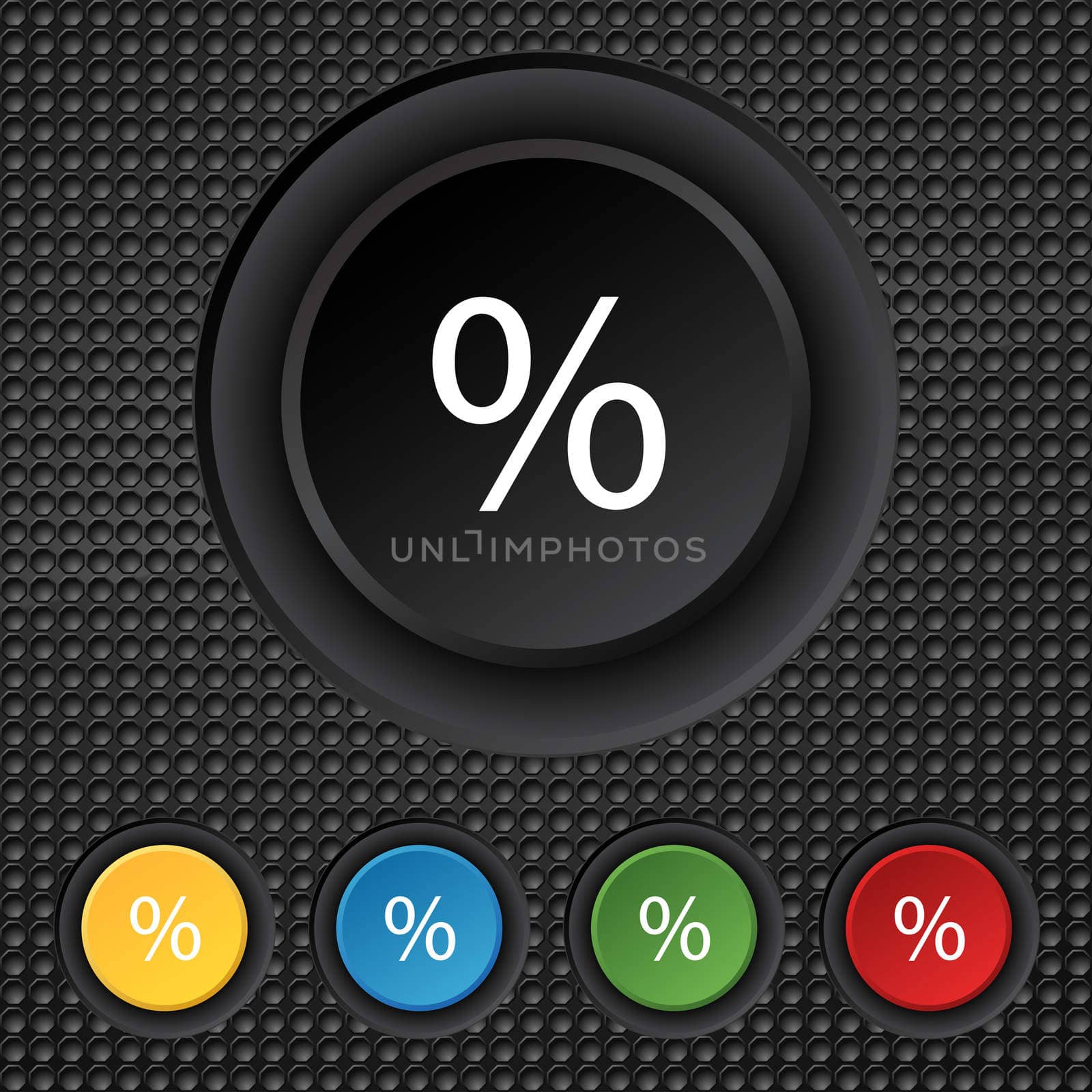 Discount percent sign icon. Modern interface website button. Set colourful buttons.  by serhii_lohvyniuk