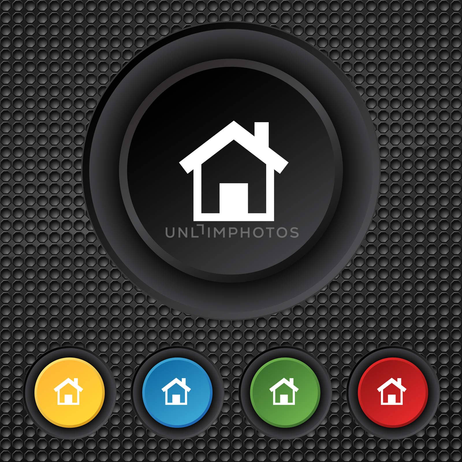 Home sign icon. Main page button. Navigation symbol.Set colourful buttons  by serhii_lohvyniuk