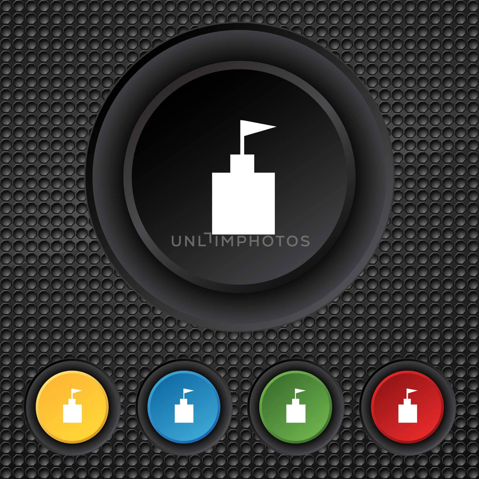 tower icon. Set Flat modern web colour button. by serhii_lohvyniuk