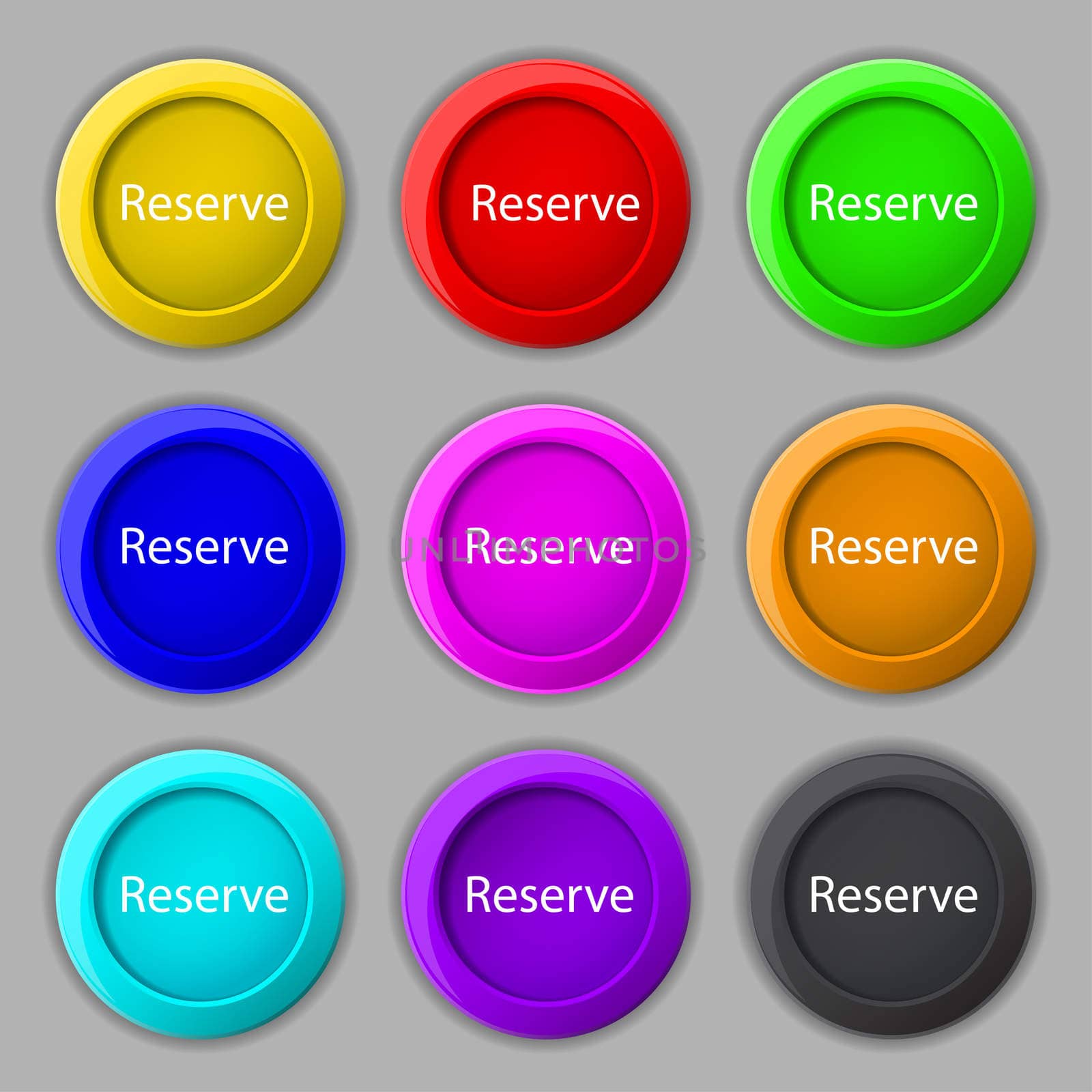 Reserved sign icon. Set of colored buttons. illustration