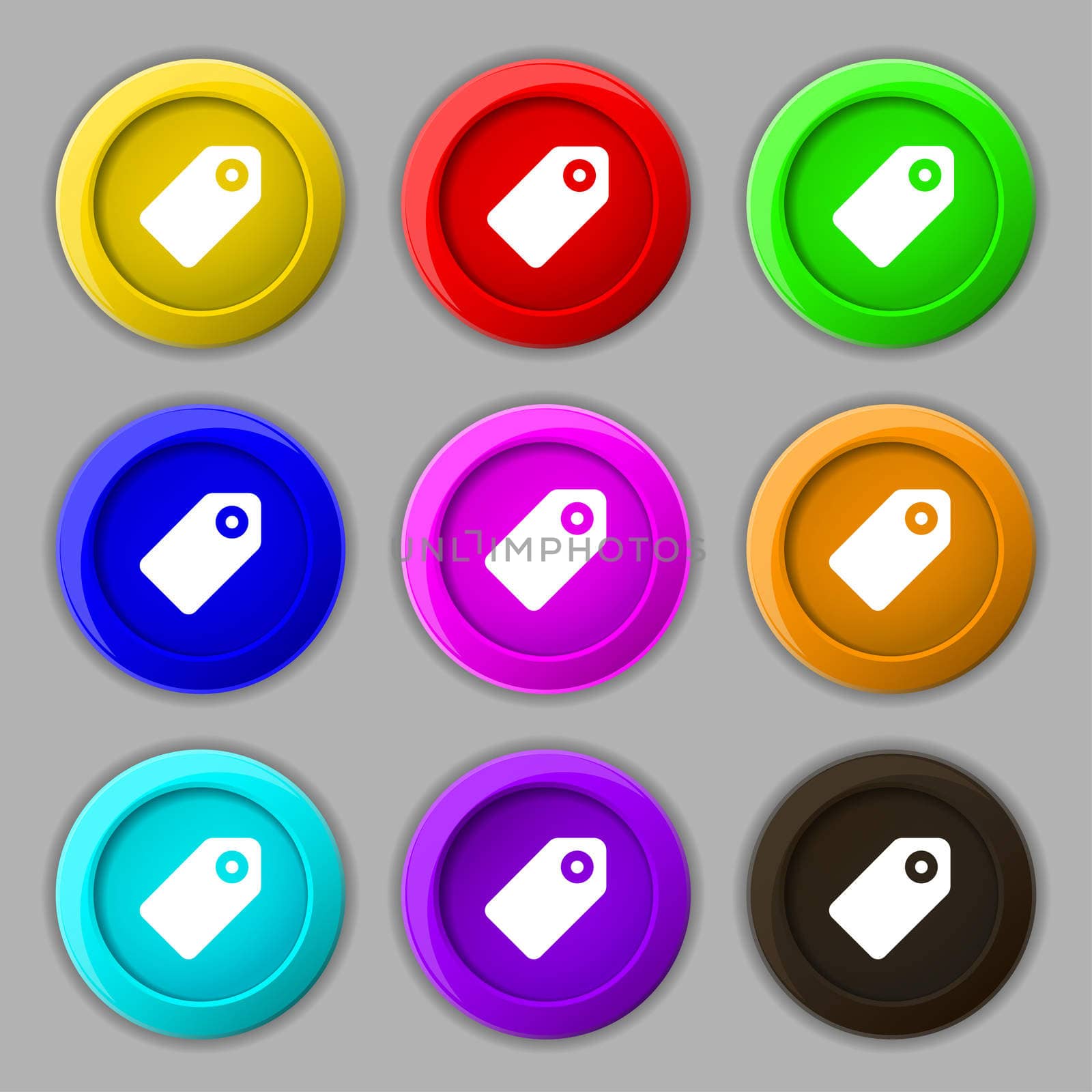 Special offer label icon sign. symbol on nine round colourful buttons.  by serhii_lohvyniuk