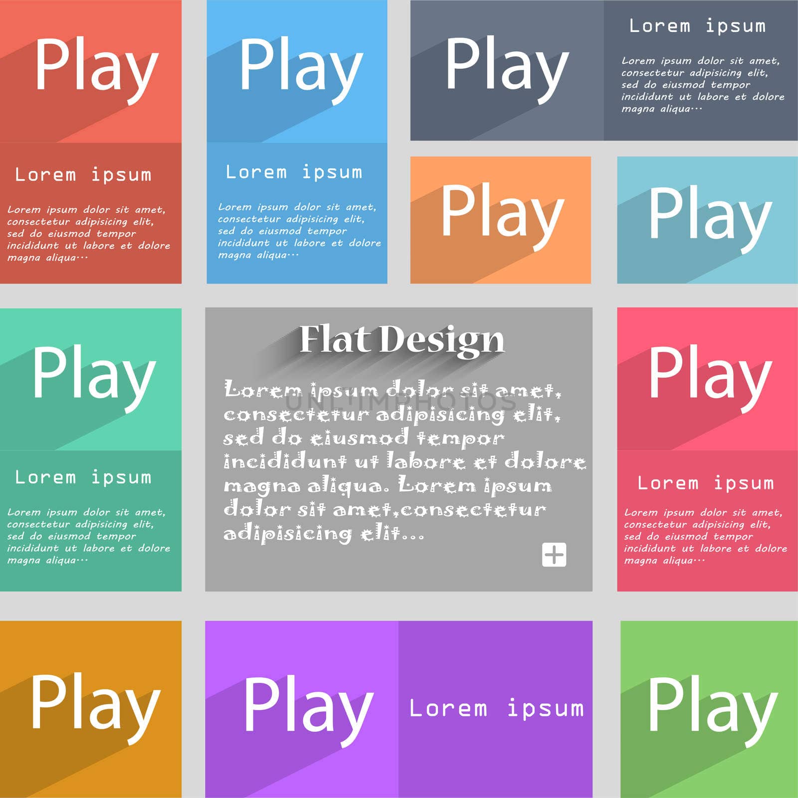 Play sign icon. symbol. Set of colored buttons.  by serhii_lohvyniuk