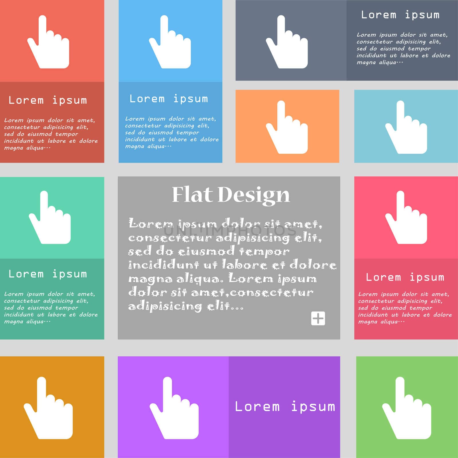 cursor icon sign. Set of multicolored buttons with space for text.  by serhii_lohvyniuk