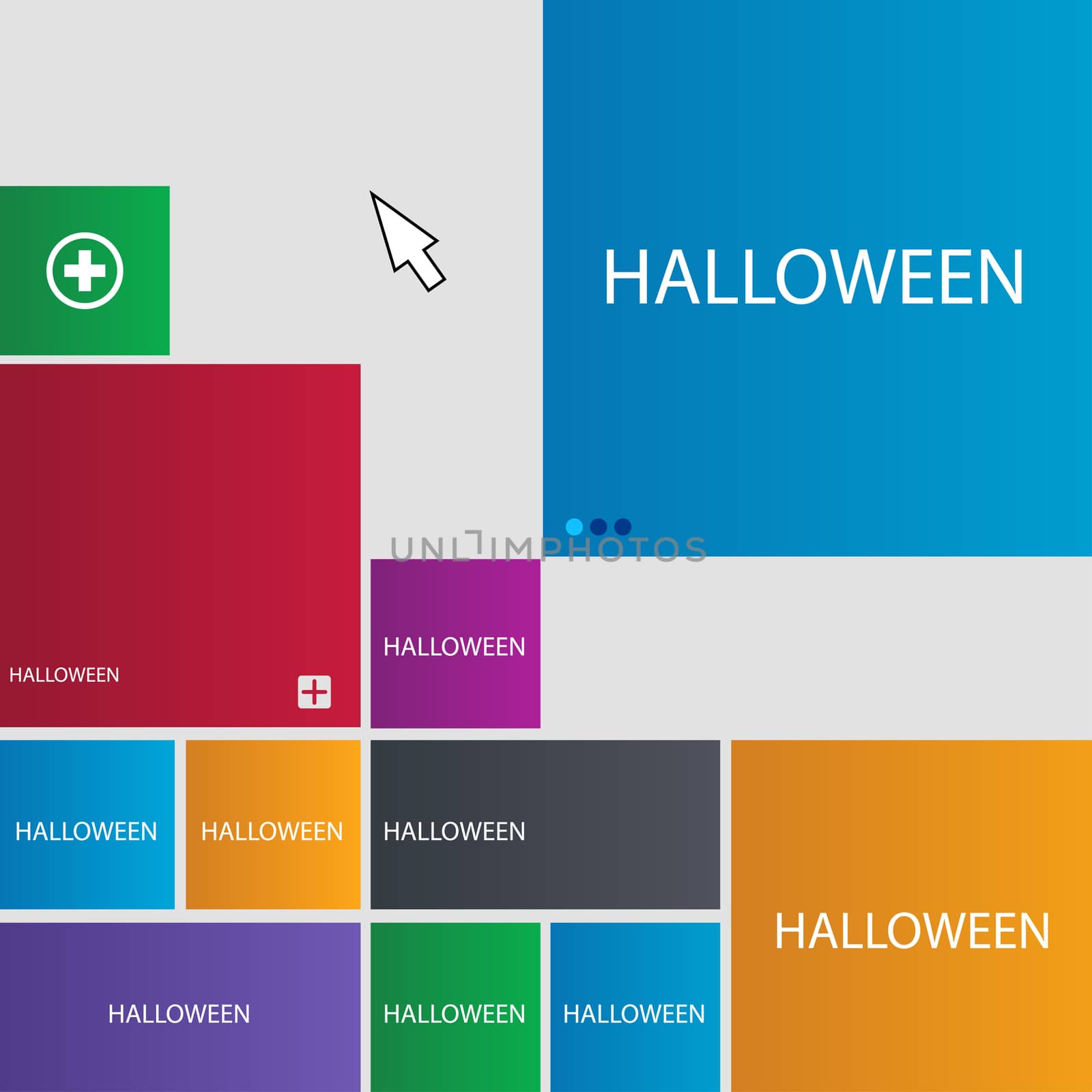 Halloween sign icon. Halloween-party symbol. Set of colored buttons.  by serhii_lohvyniuk