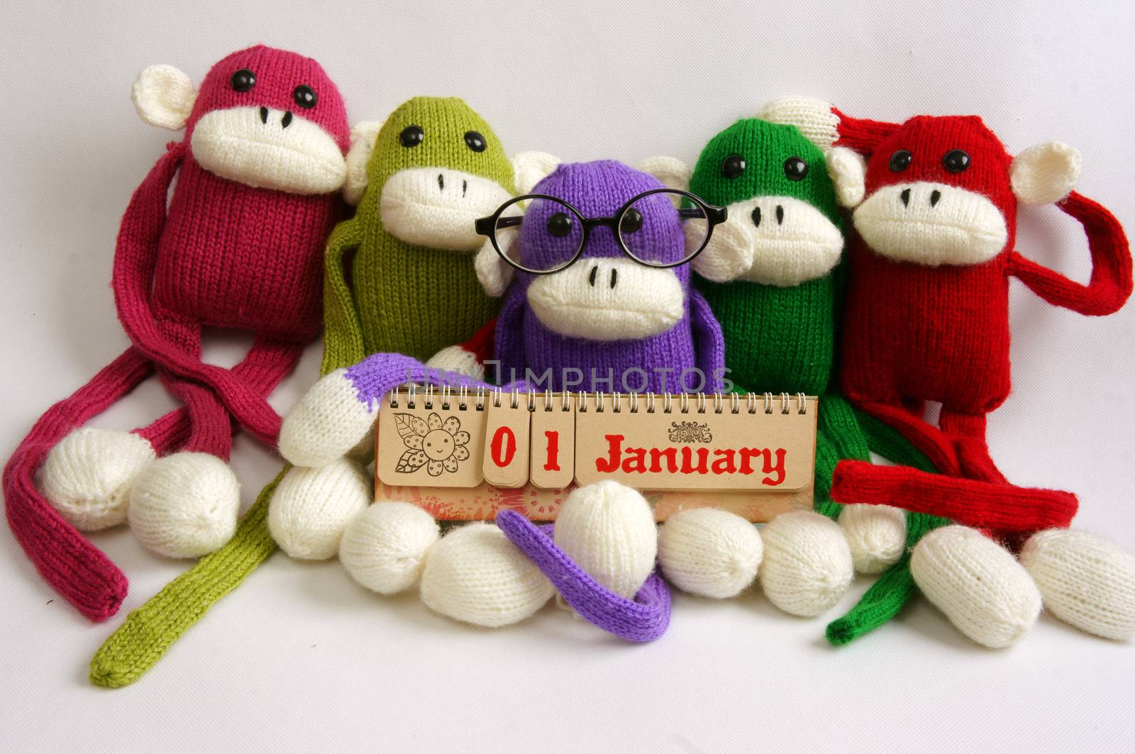 Family, stuffed animal, new year, monkey, funny by xuanhuongho