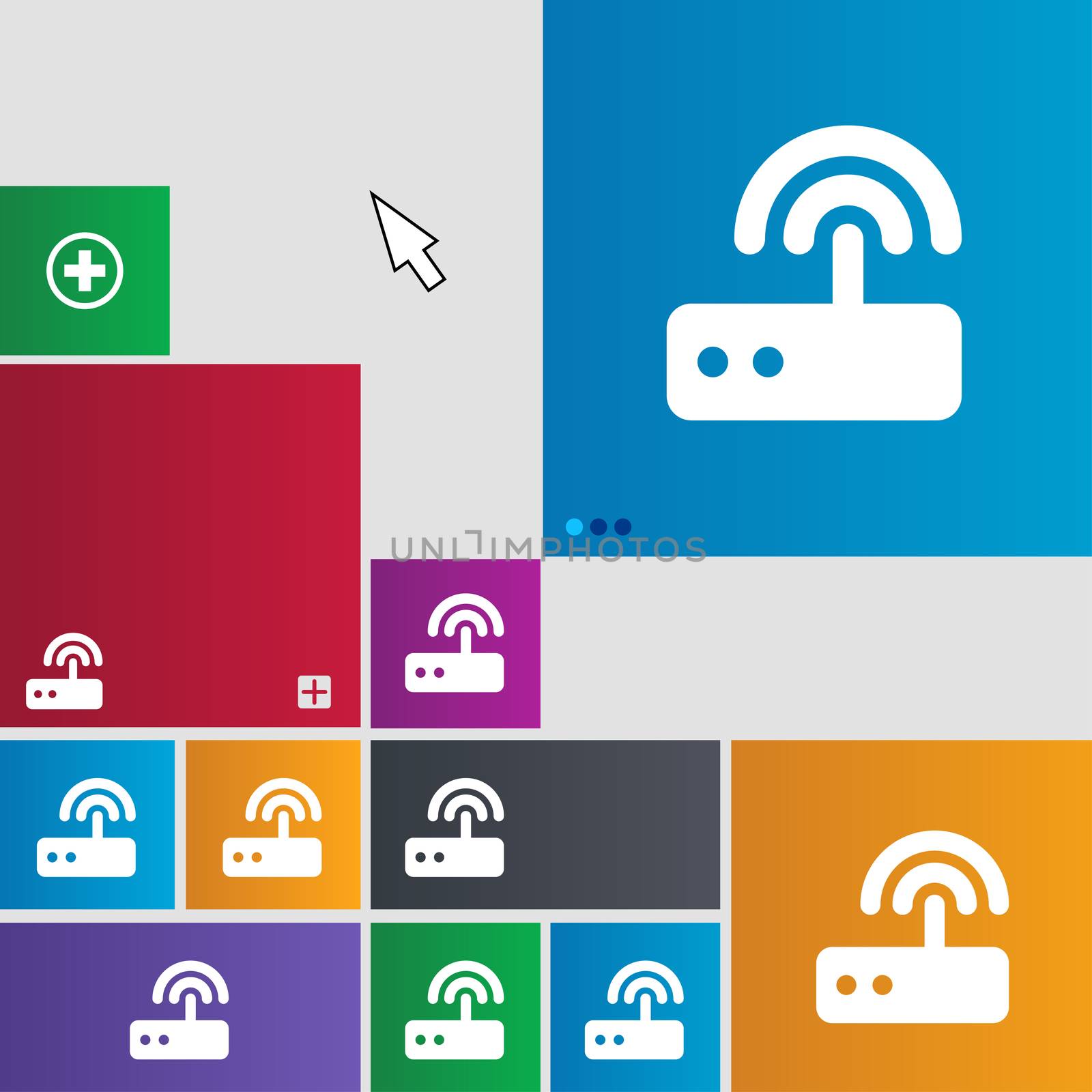 Wi fi router icon sign. buttons. Modern interface website buttons with cursor pointer.  by serhii_lohvyniuk