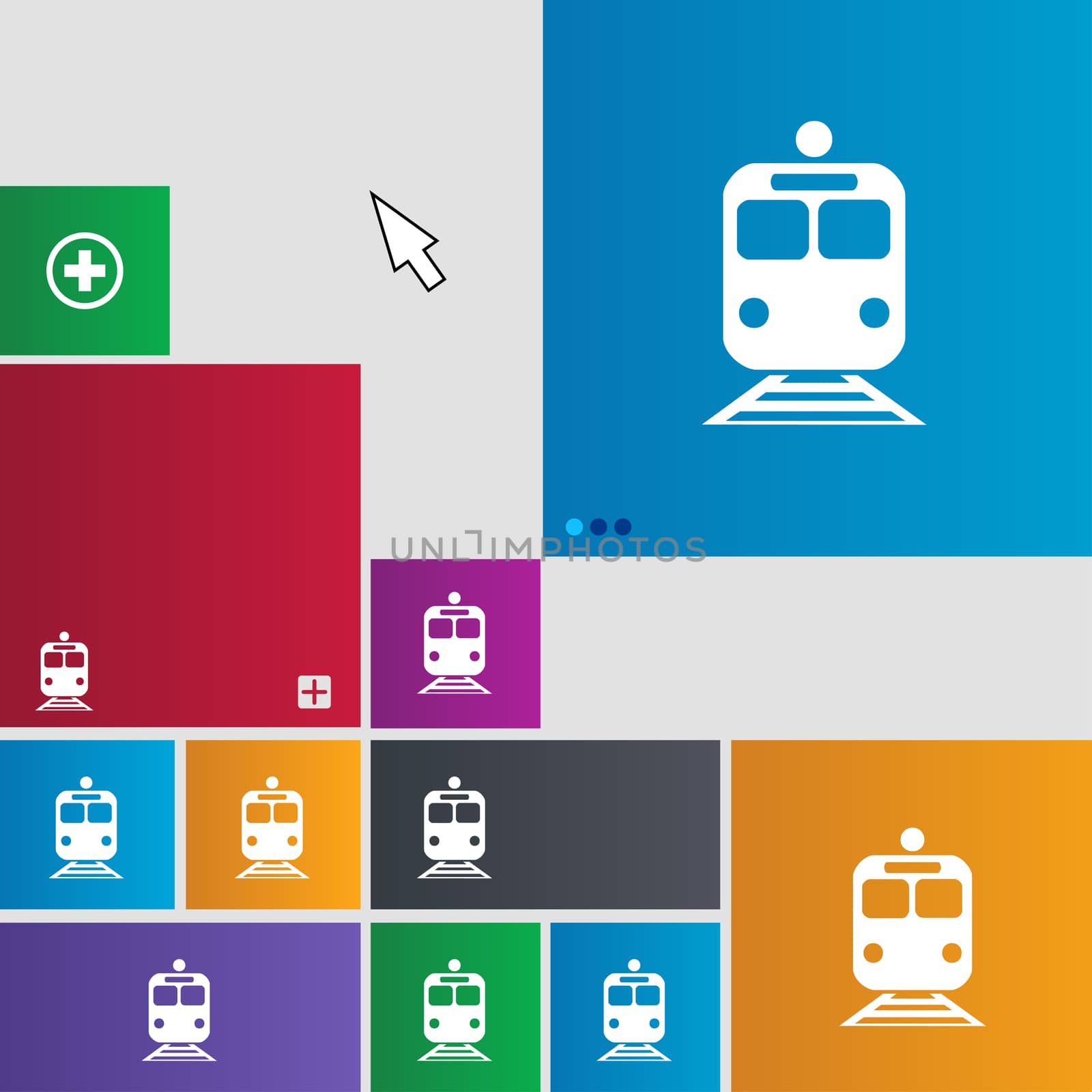 train icon sign. buttons. Modern interface website buttons with cursor pointer.  by serhii_lohvyniuk