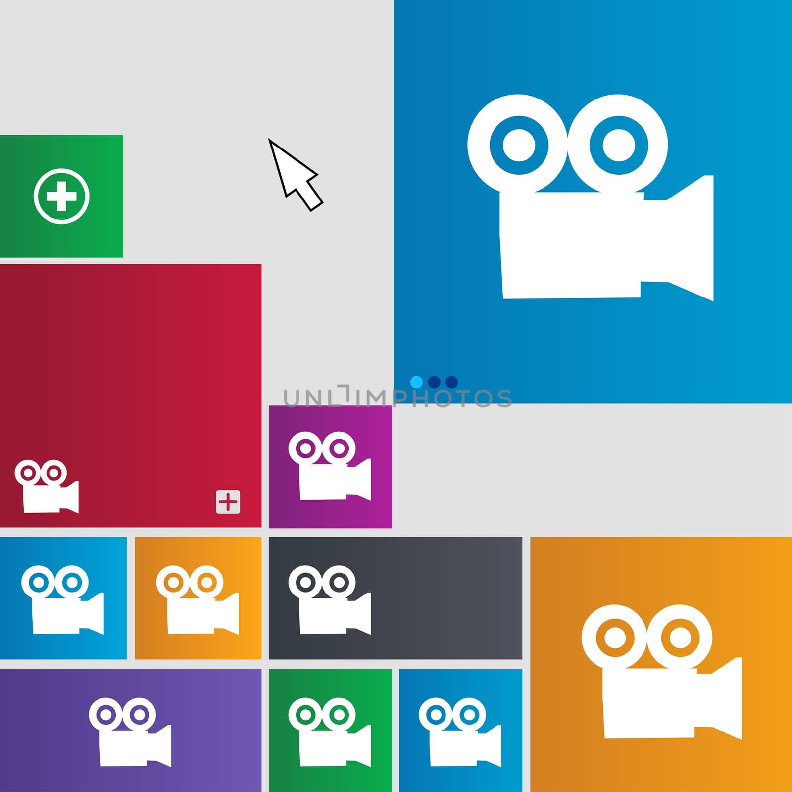 video camera icon sign. buttons. Modern interface website buttons with cursor pointer.  by serhii_lohvyniuk