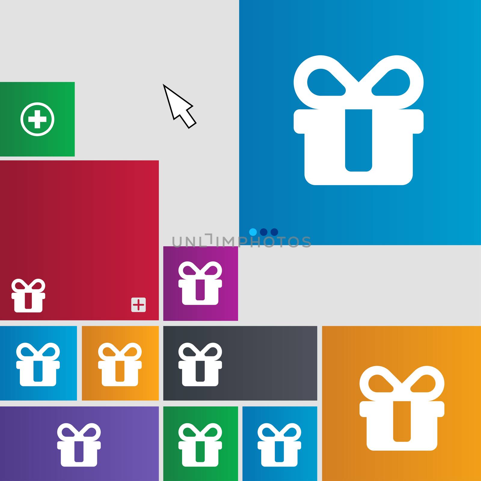 gift icon sign. buttons. Modern interface website buttons with cursor pointer.  by serhii_lohvyniuk