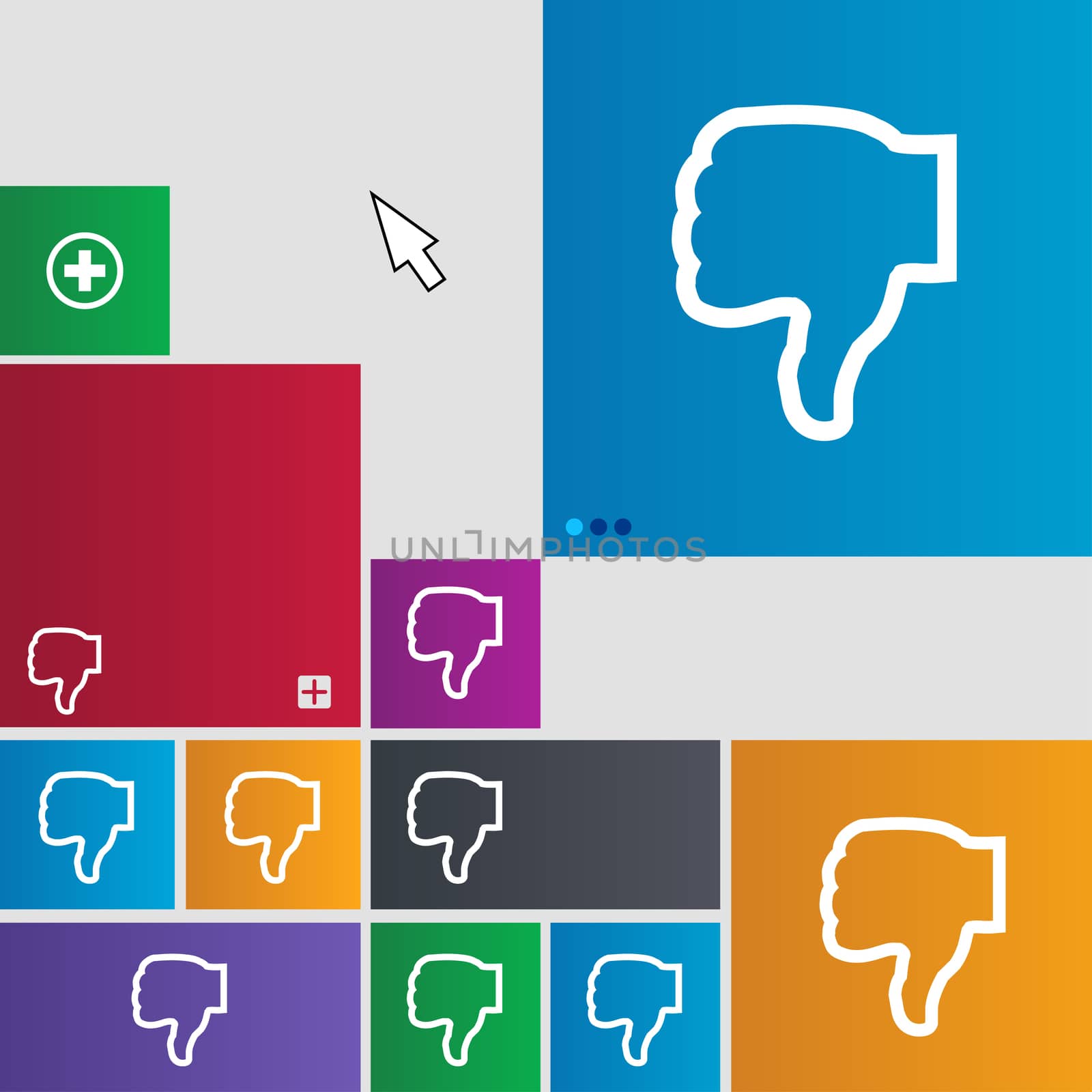 Dislike icon sign. buttons. Modern interface website buttons with cursor pointer. illustration