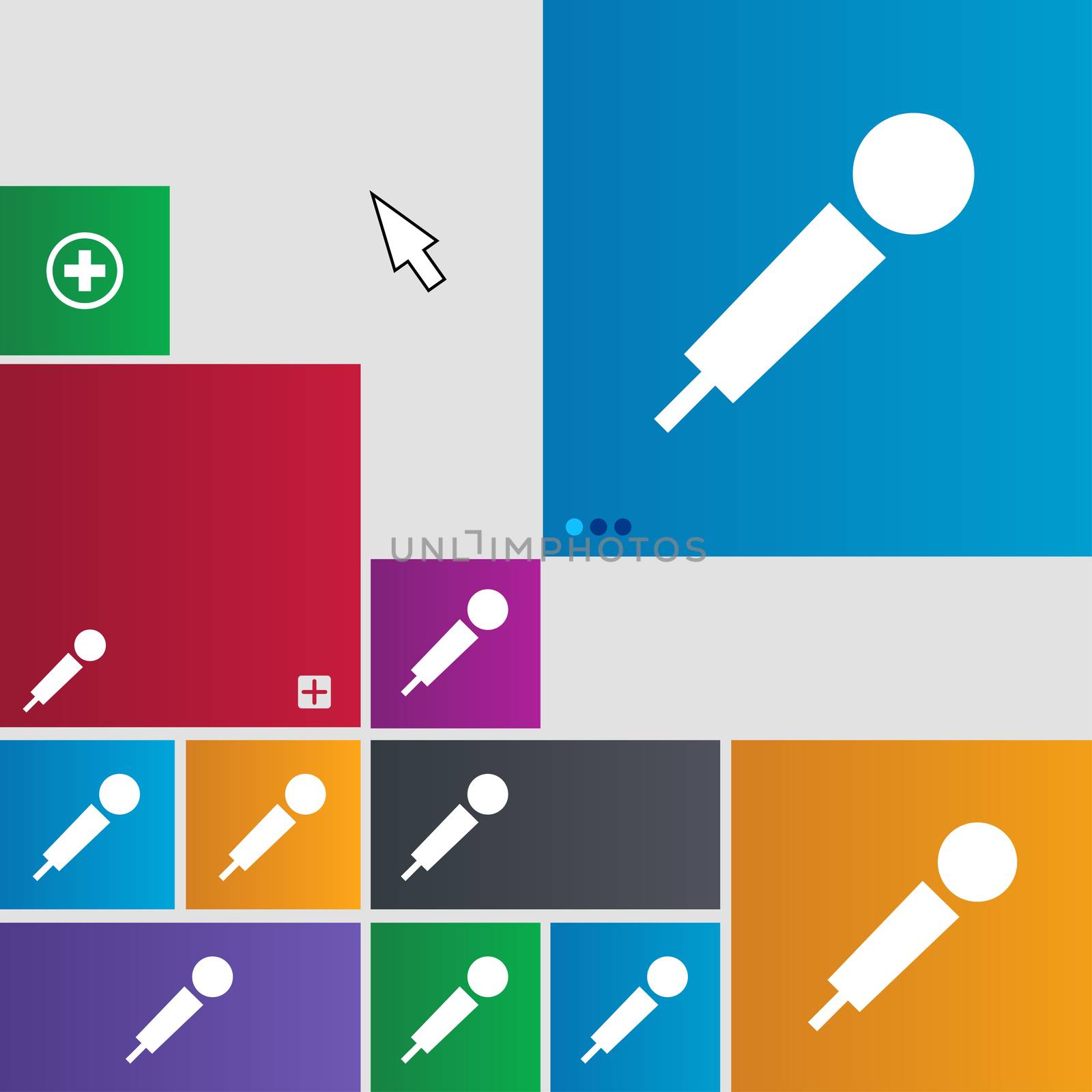 microphone icon sign. buttons. Modern interface website buttons with cursor pointer.  by serhii_lohvyniuk