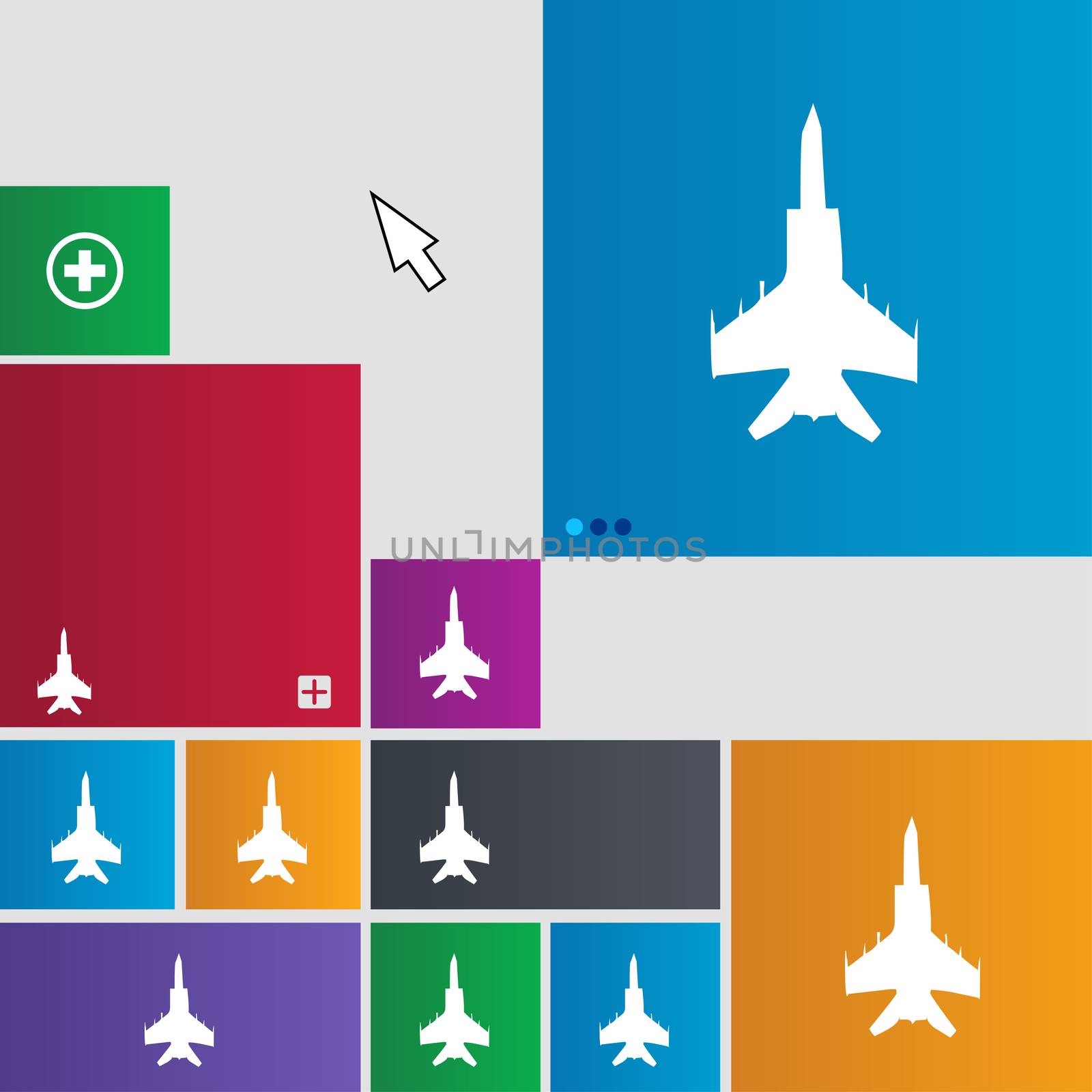 fighter icon sign. buttons. Modern interface website buttons with cursor pointer. illustration