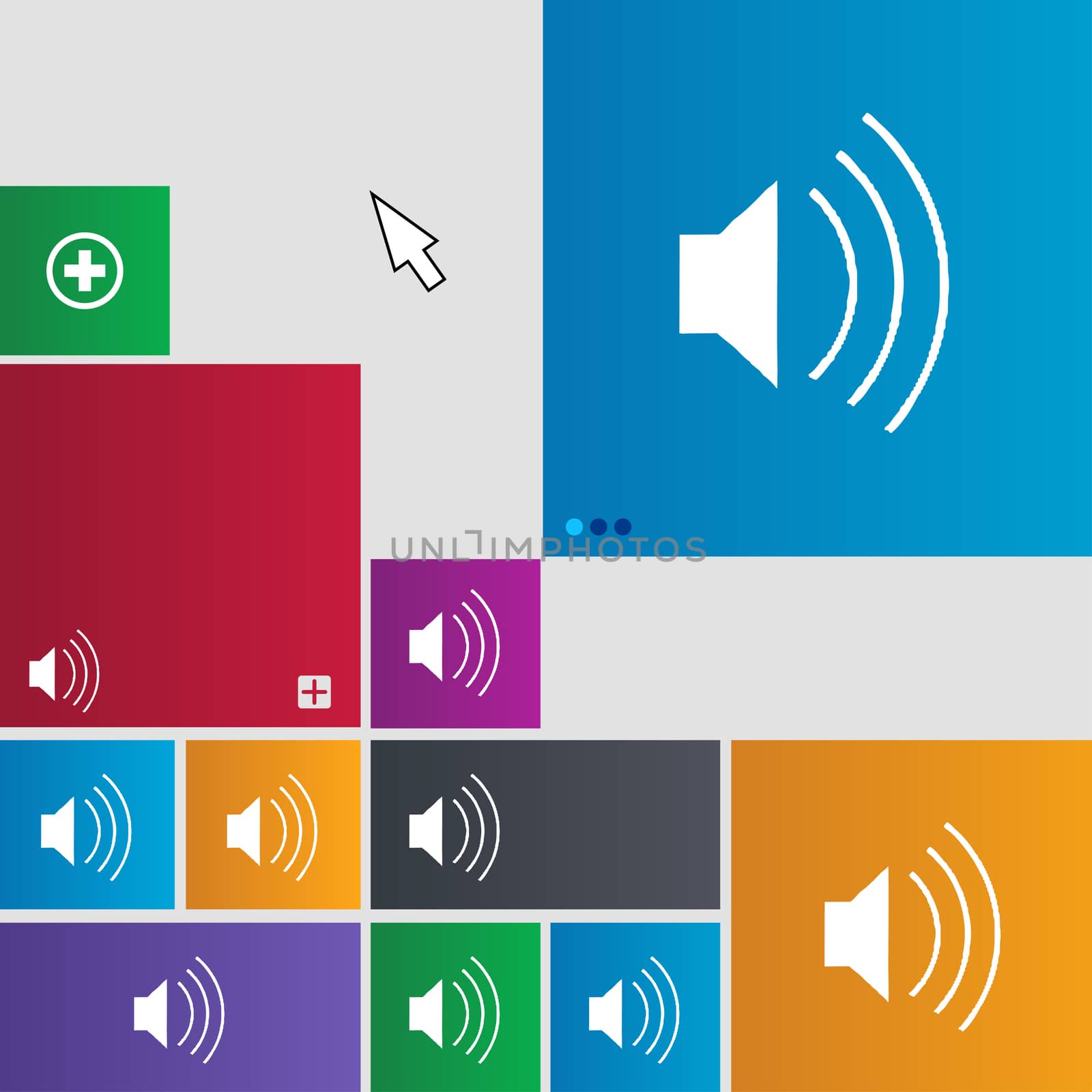 volume, sound icon sign. buttons. Modern interface website buttons with cursor pointer.  by serhii_lohvyniuk