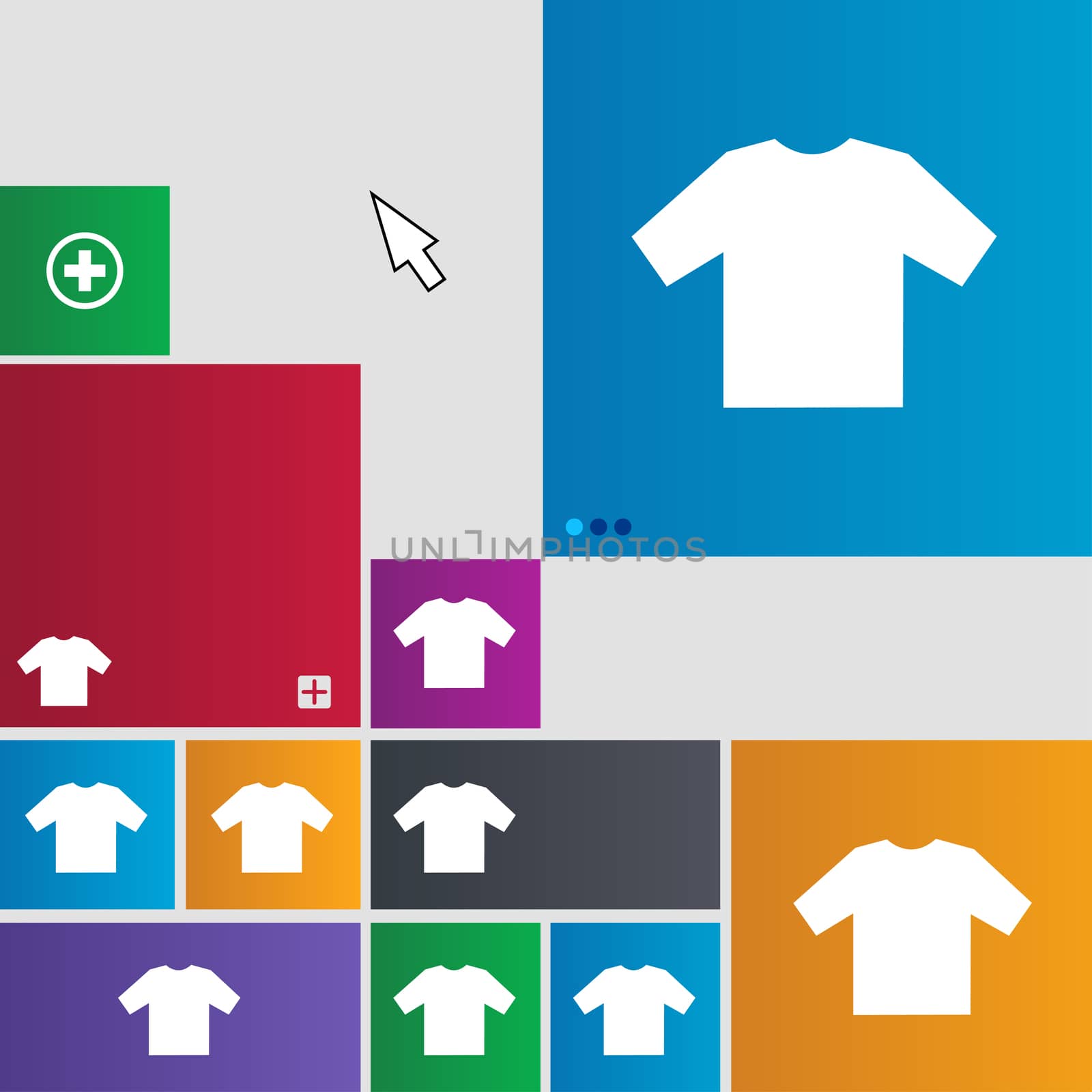t-shirt icon sign. buttons. Modern interface website buttons with cursor pointer. illustration