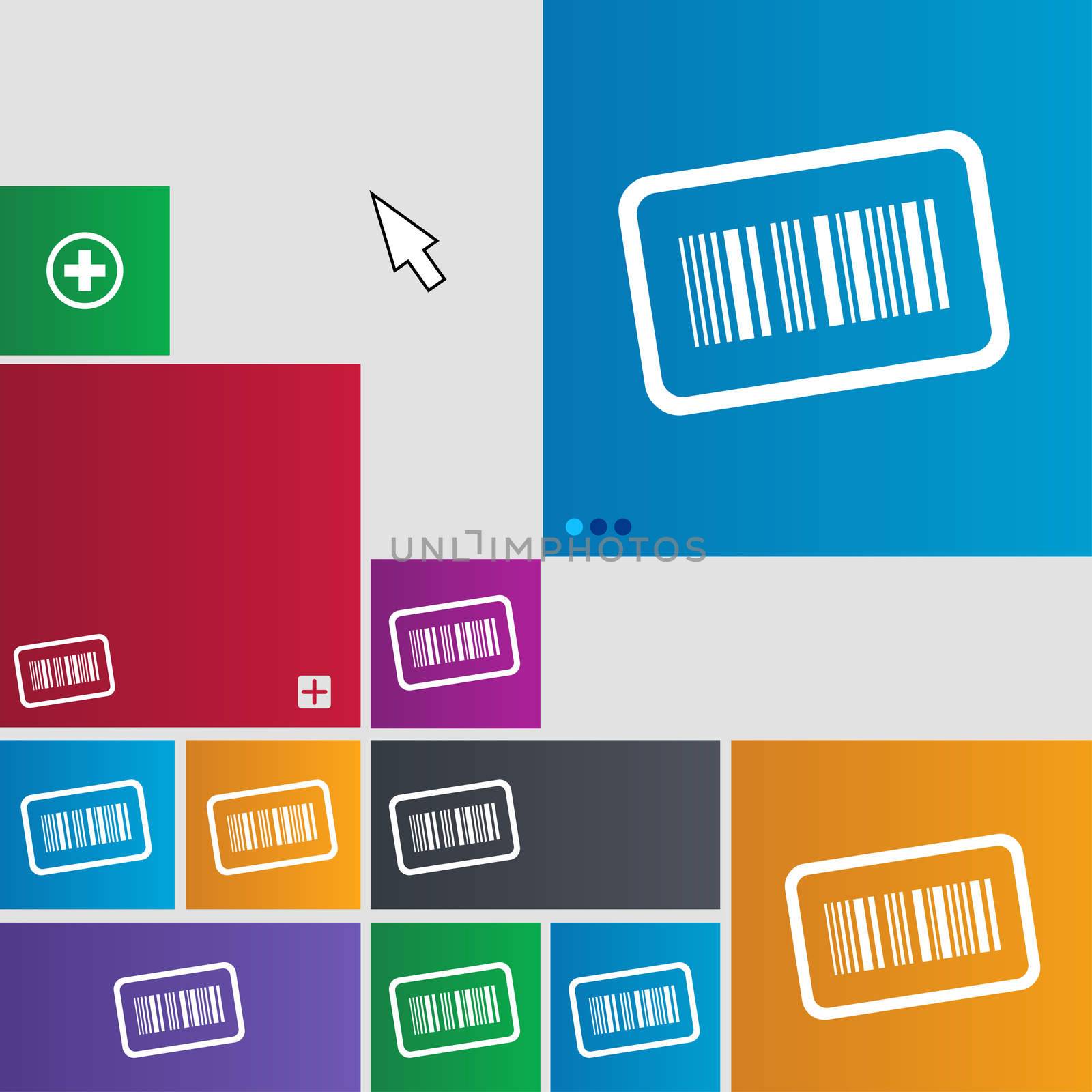 Barcode icon sign. buttons. Modern interface website buttons with cursor pointer.  by serhii_lohvyniuk