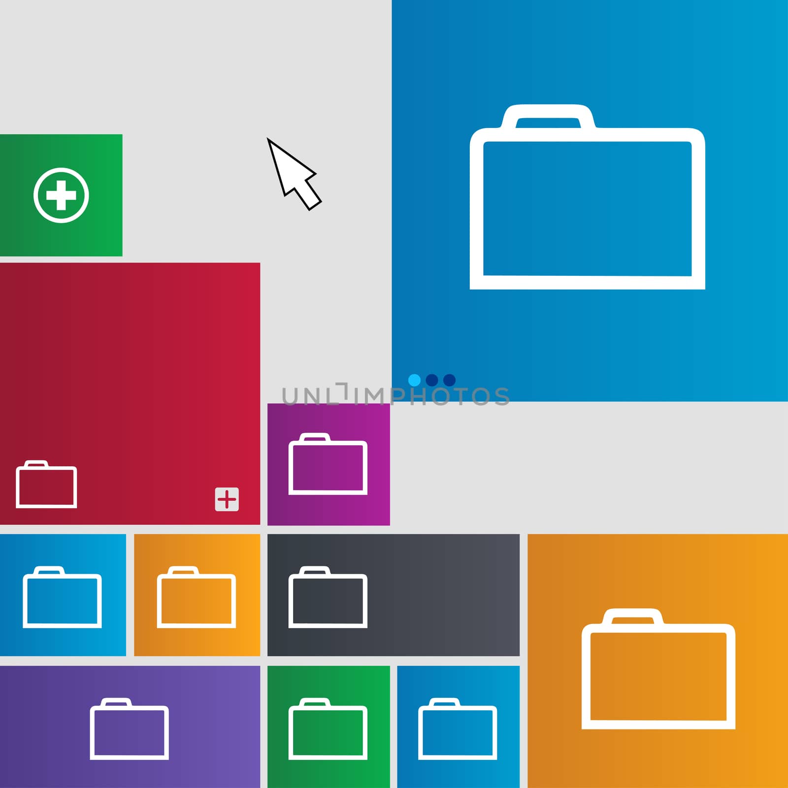 Folder icon sign. buttons. Modern interface website buttons with cursor pointer. illustration