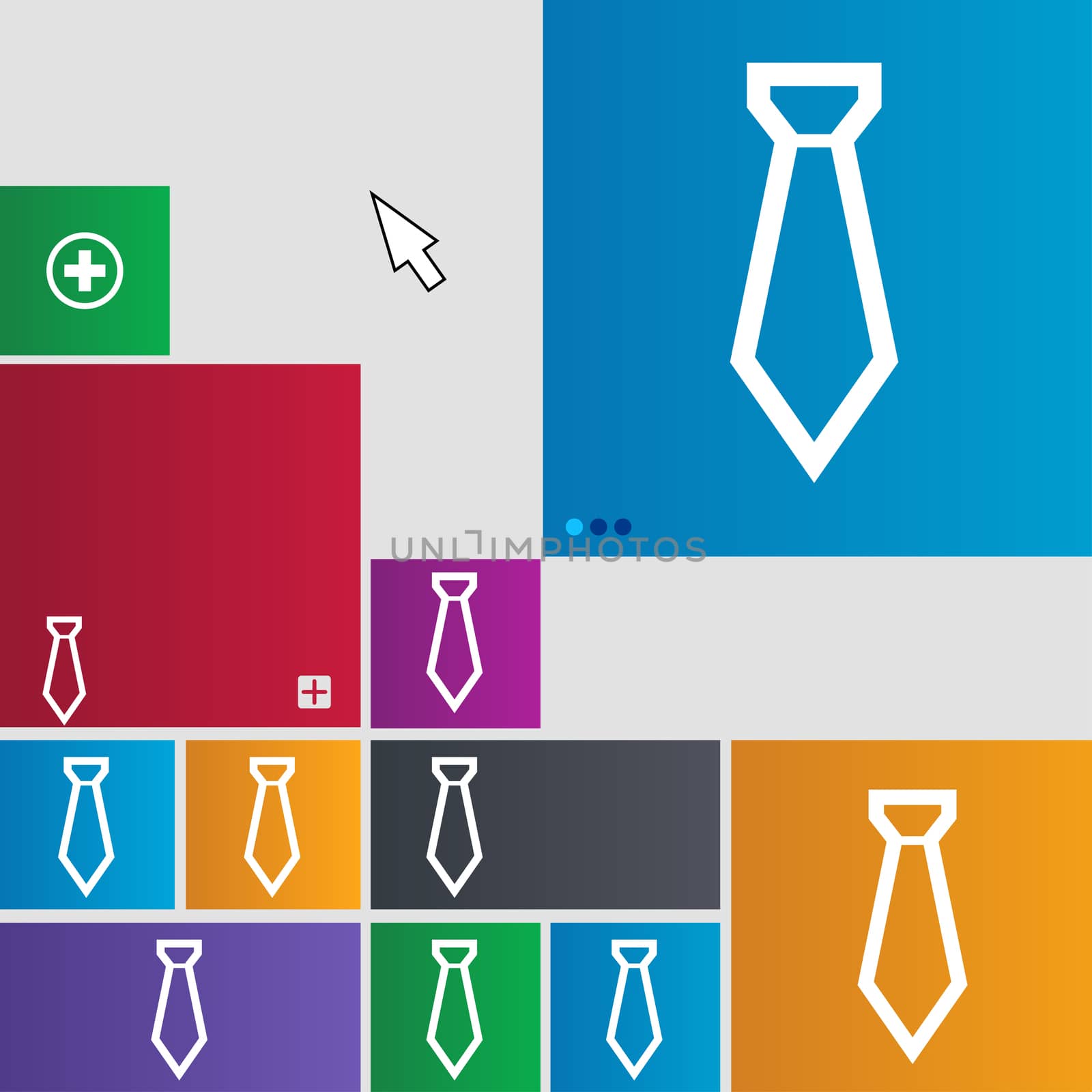 Tie icon sign. buttons. Modern interface website buttons with cursor pointer.  by serhii_lohvyniuk