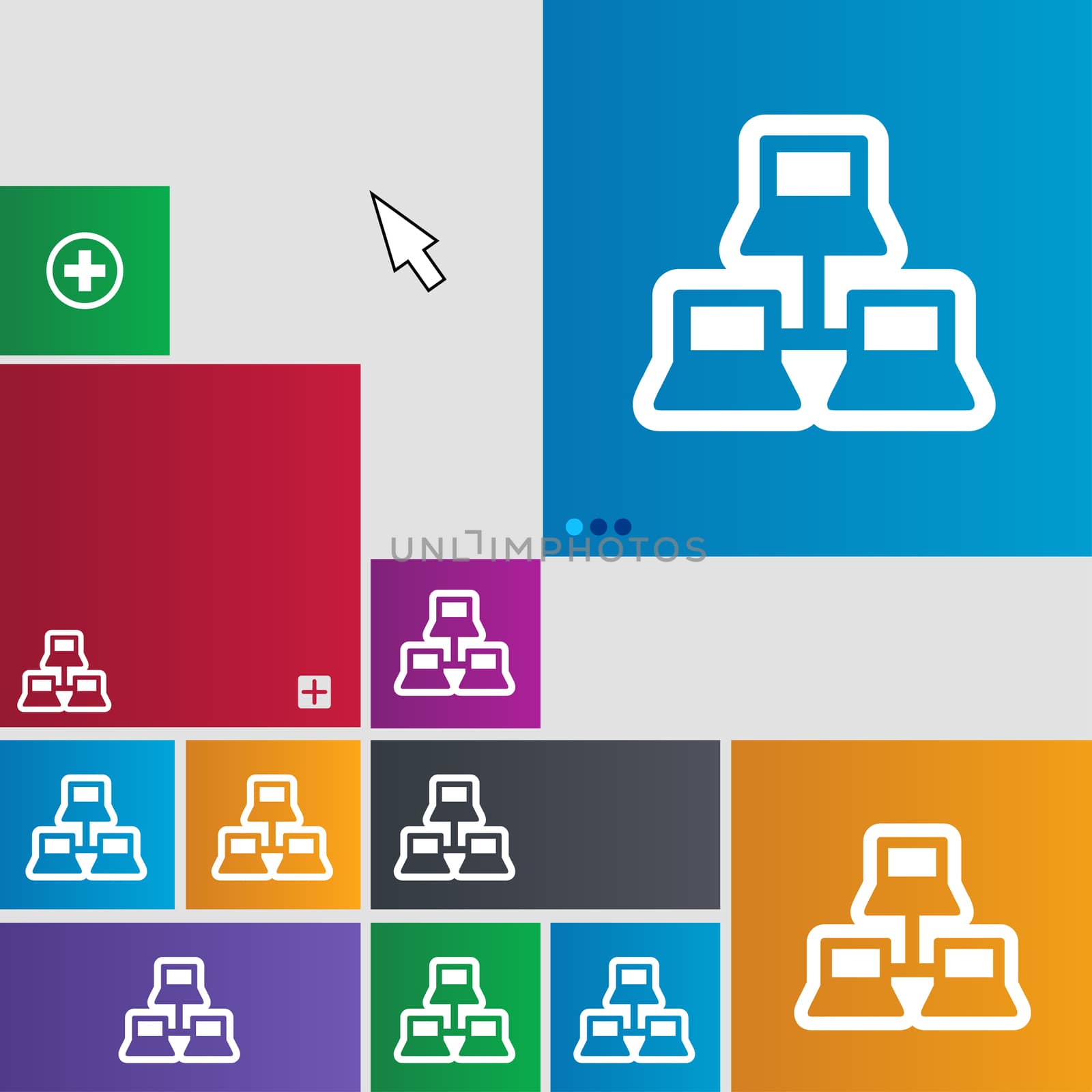 local area network icon sign. buttons. Modern interface website buttons with cursor pointer. illustration