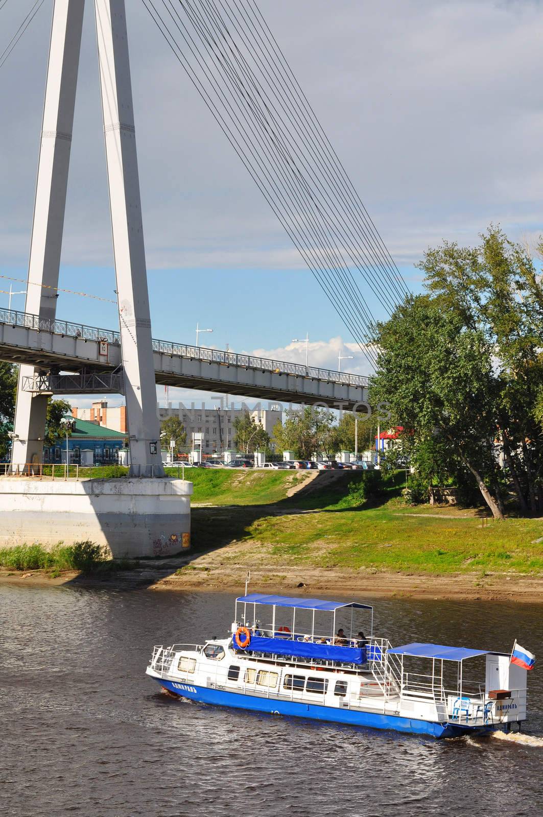 The boat "Admiral" on the Tura River in Tyumen, under the foot b by veronka72