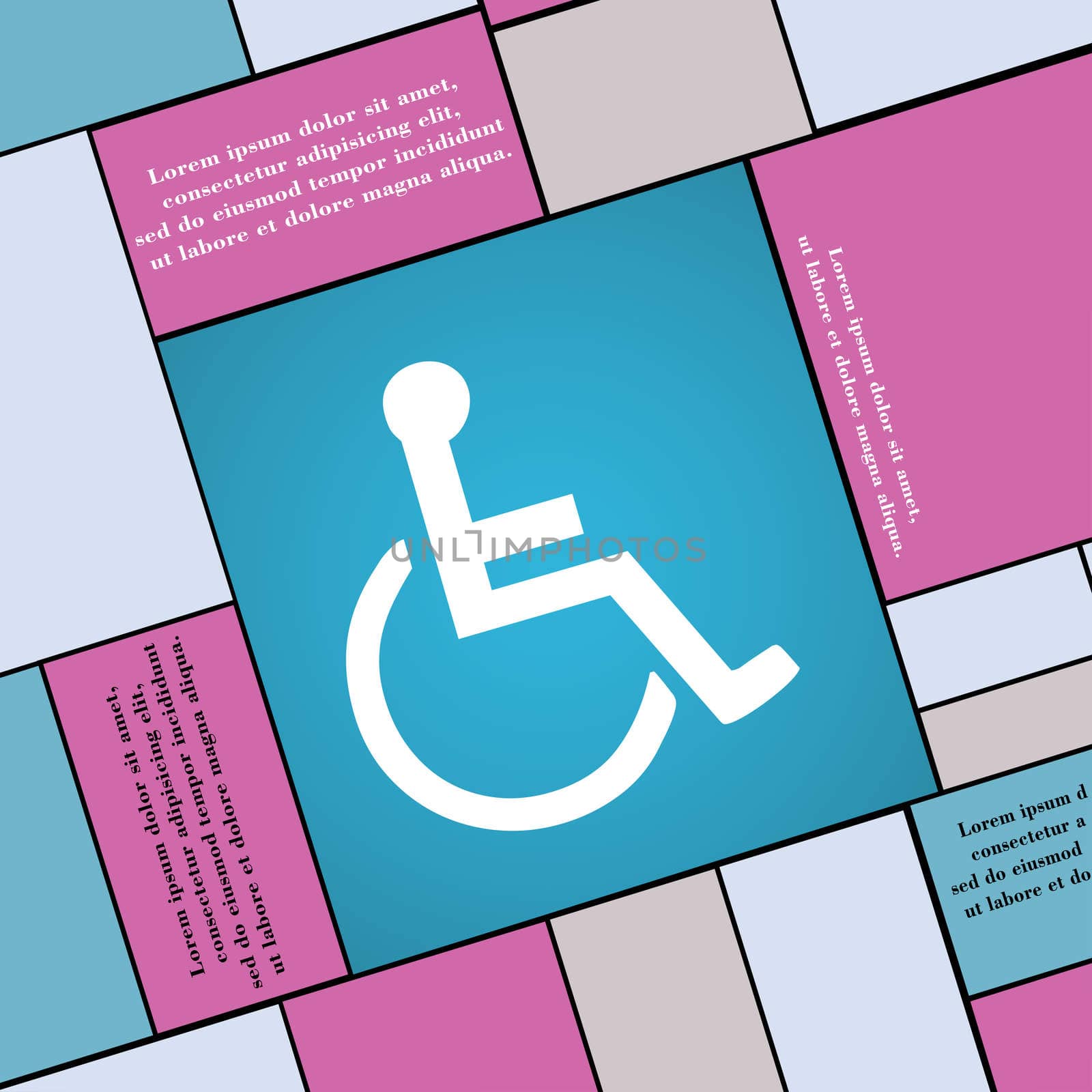 disabled icon sign. Modern flat style for your design.  by serhii_lohvyniuk