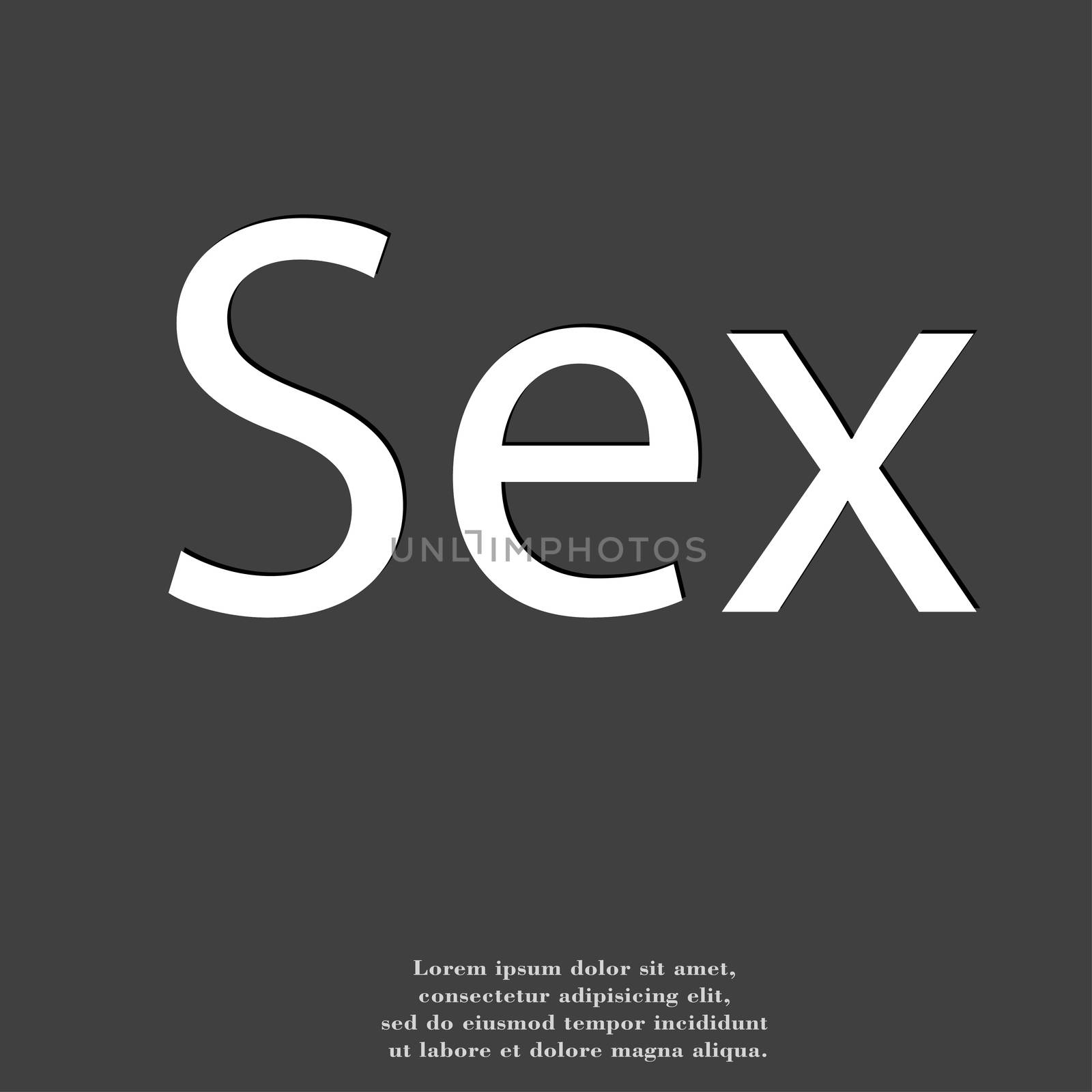 sex icon symbol Flat modern web design with long shadow and space for your text. illustration