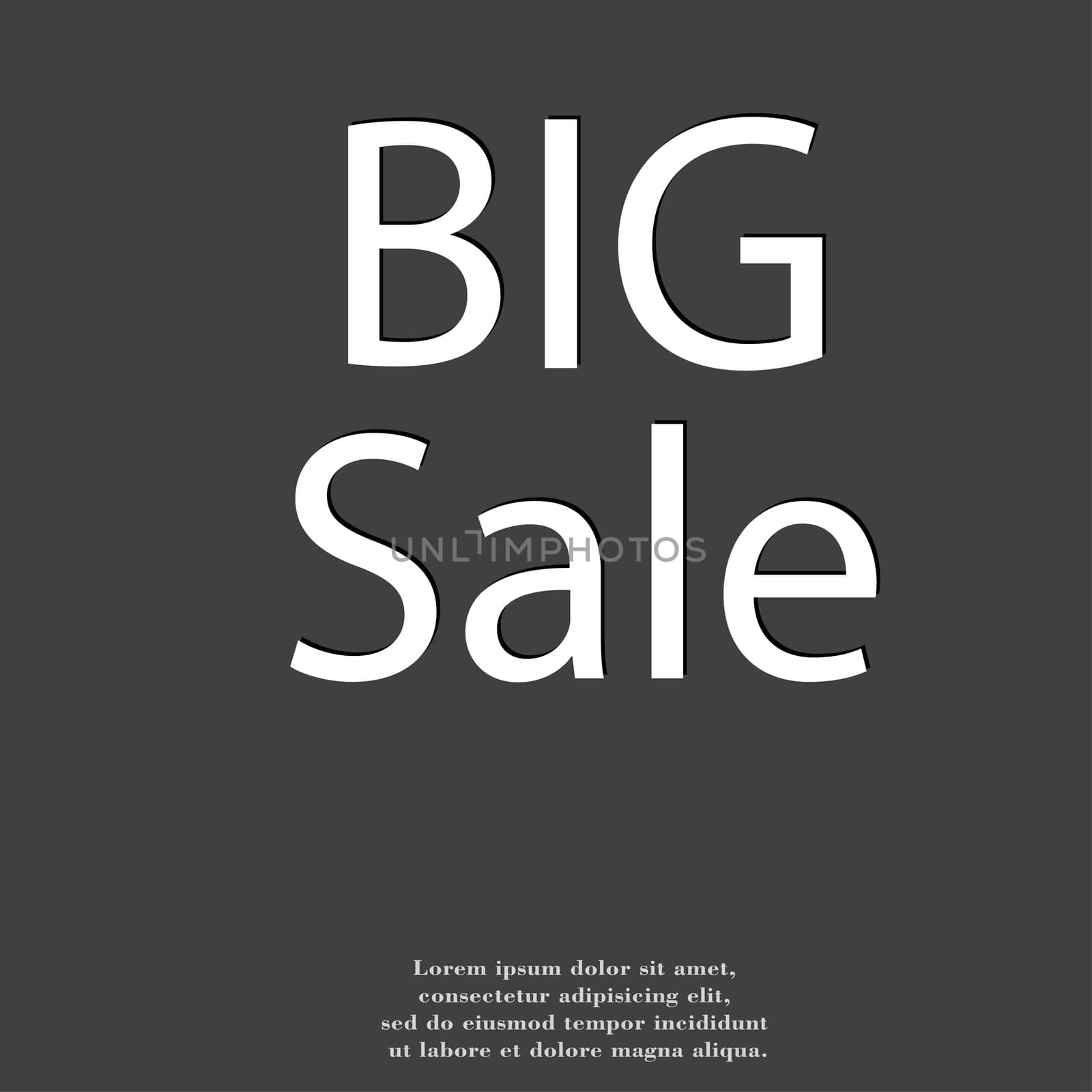 Big sale icon symbol Flat modern web design with long shadow and space for your text. illustration