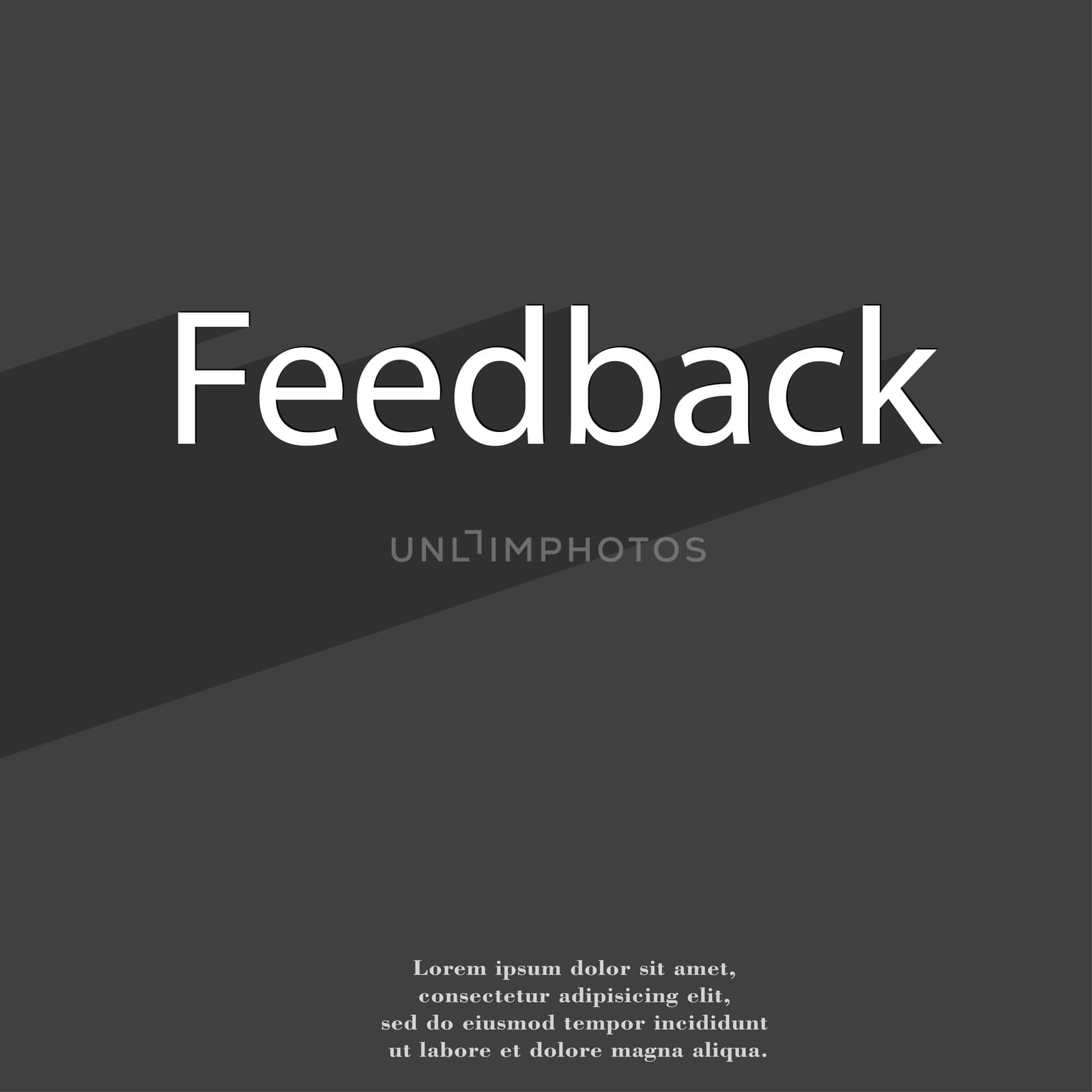 Feedback icon symbol Flat modern web design with long shadow and space for your text. illustration
