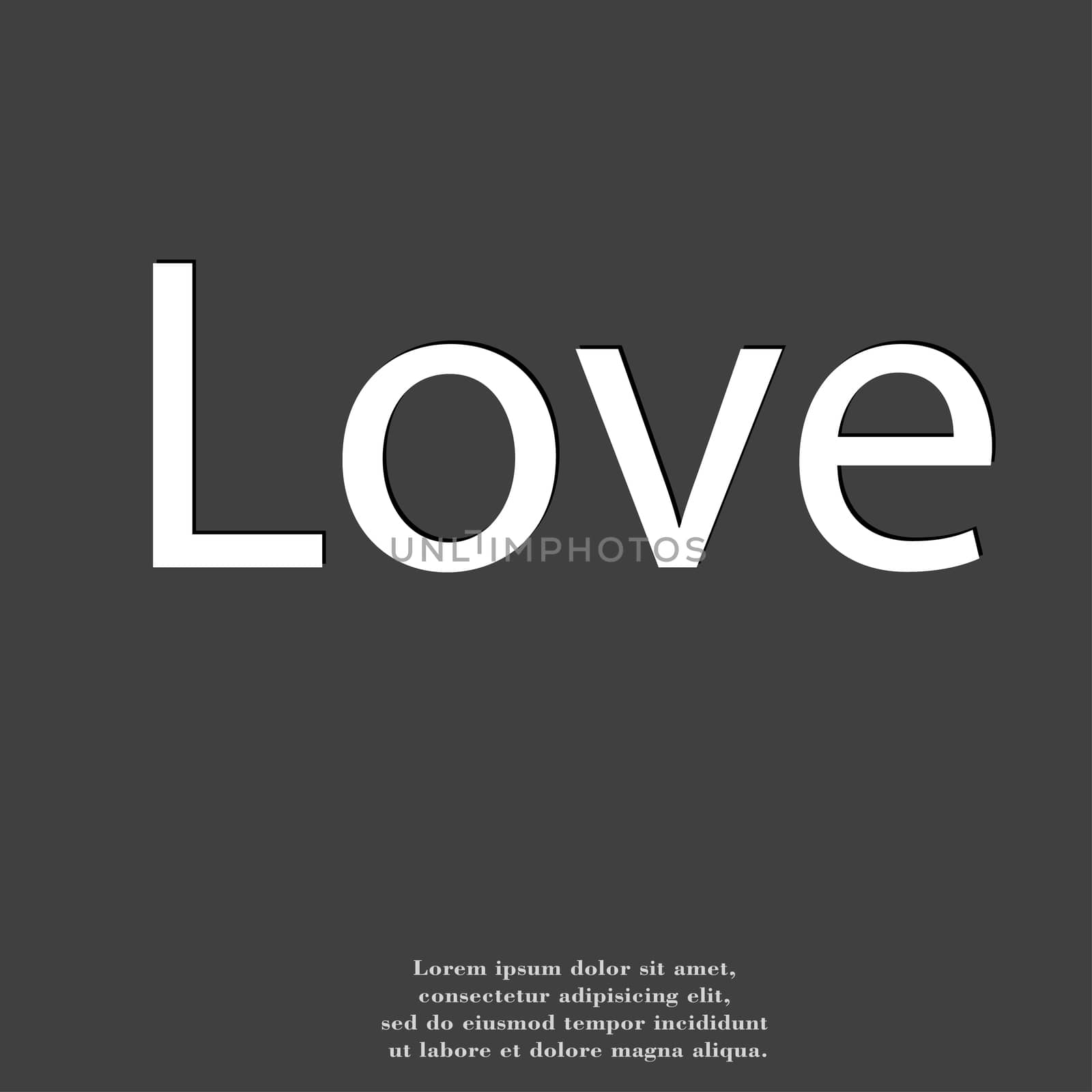 Love you icon symbol Flat modern web design with long shadow and space for your text. illustration