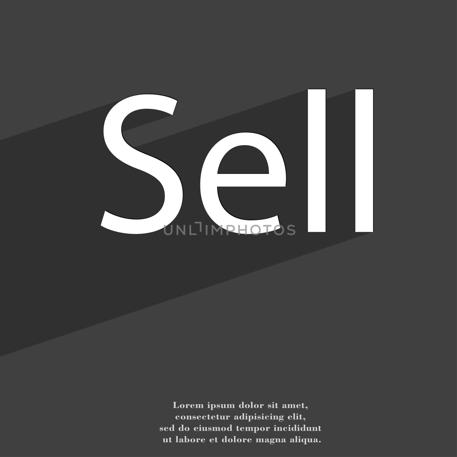 Sell icon symbol Flat modern web design with long shadow and space for your text. illustration