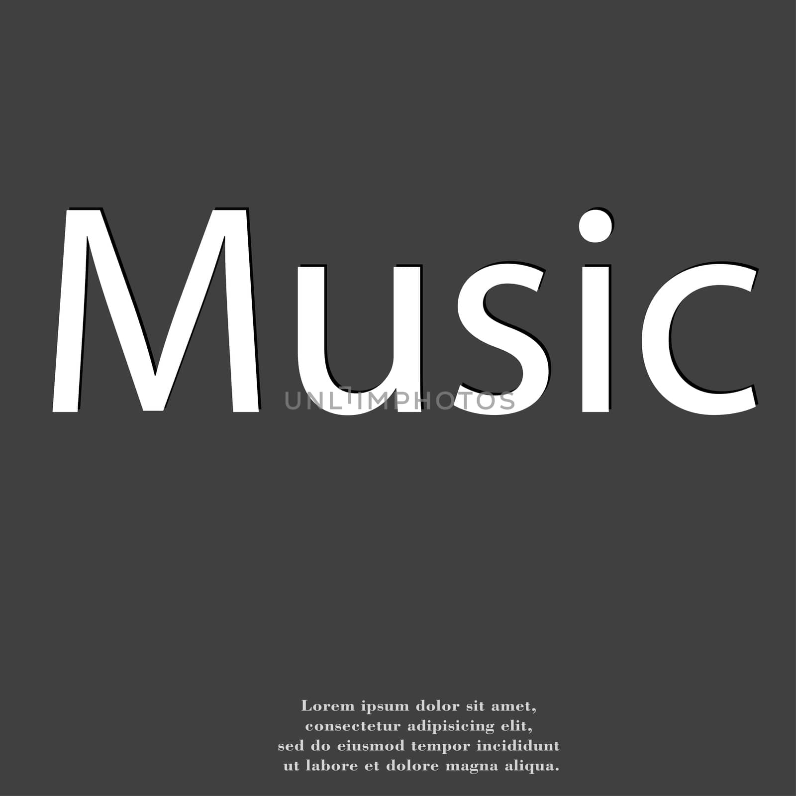 music icon symbol Flat modern web design with long shadow and space for your text. illustration