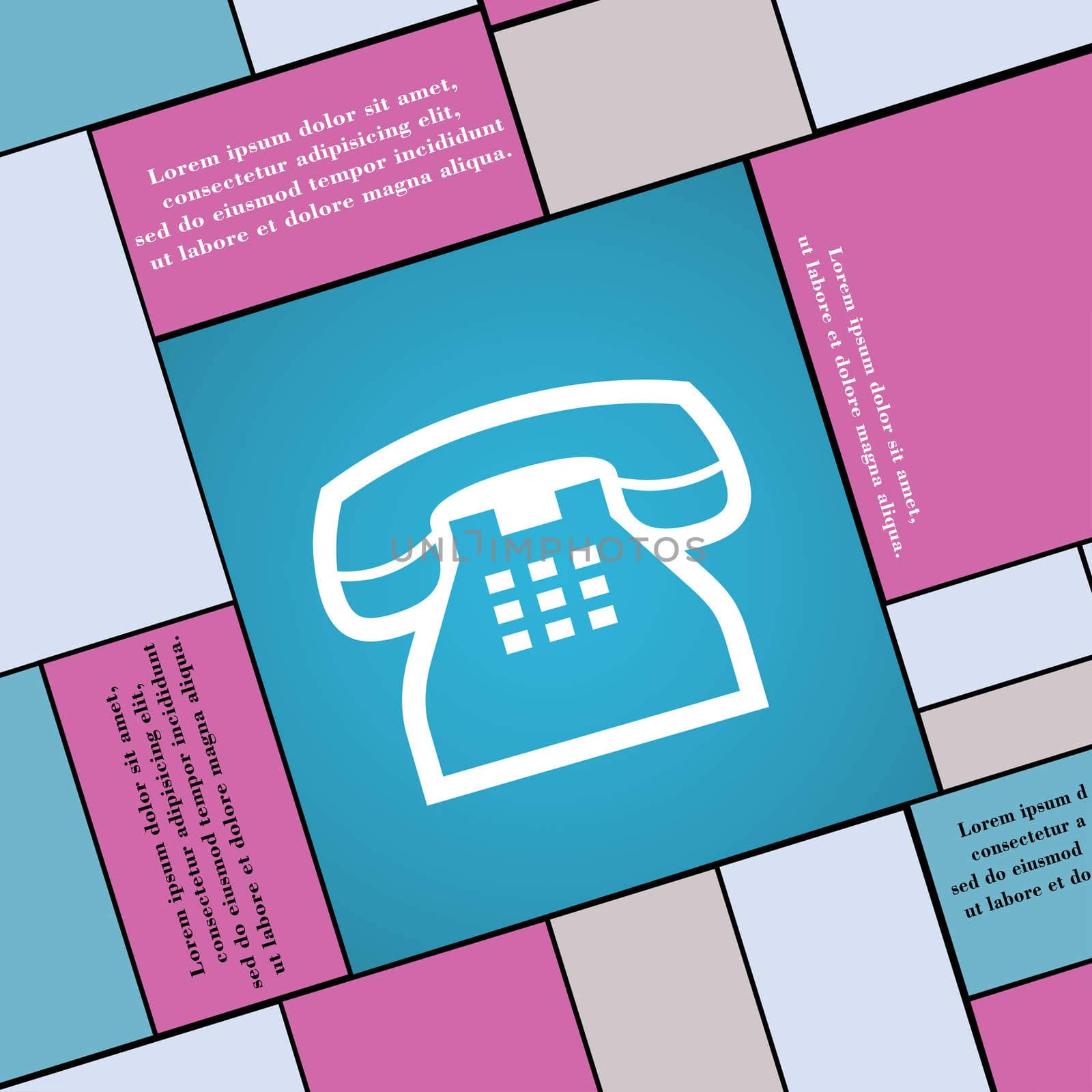 retro telephone handset icon sign. Modern flat style for your design. illustration