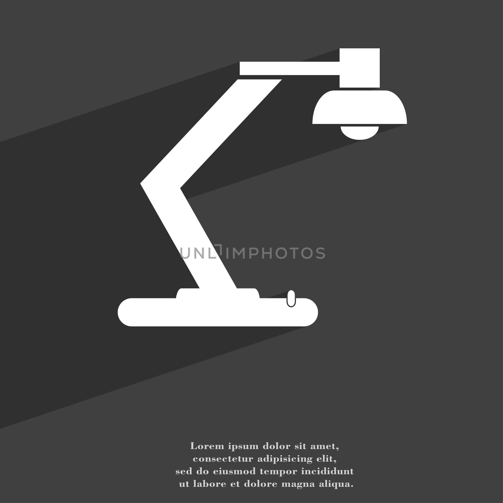 light, bulb, electricity icon symbol Flat modern web design with long shadow and space for your text. illustration