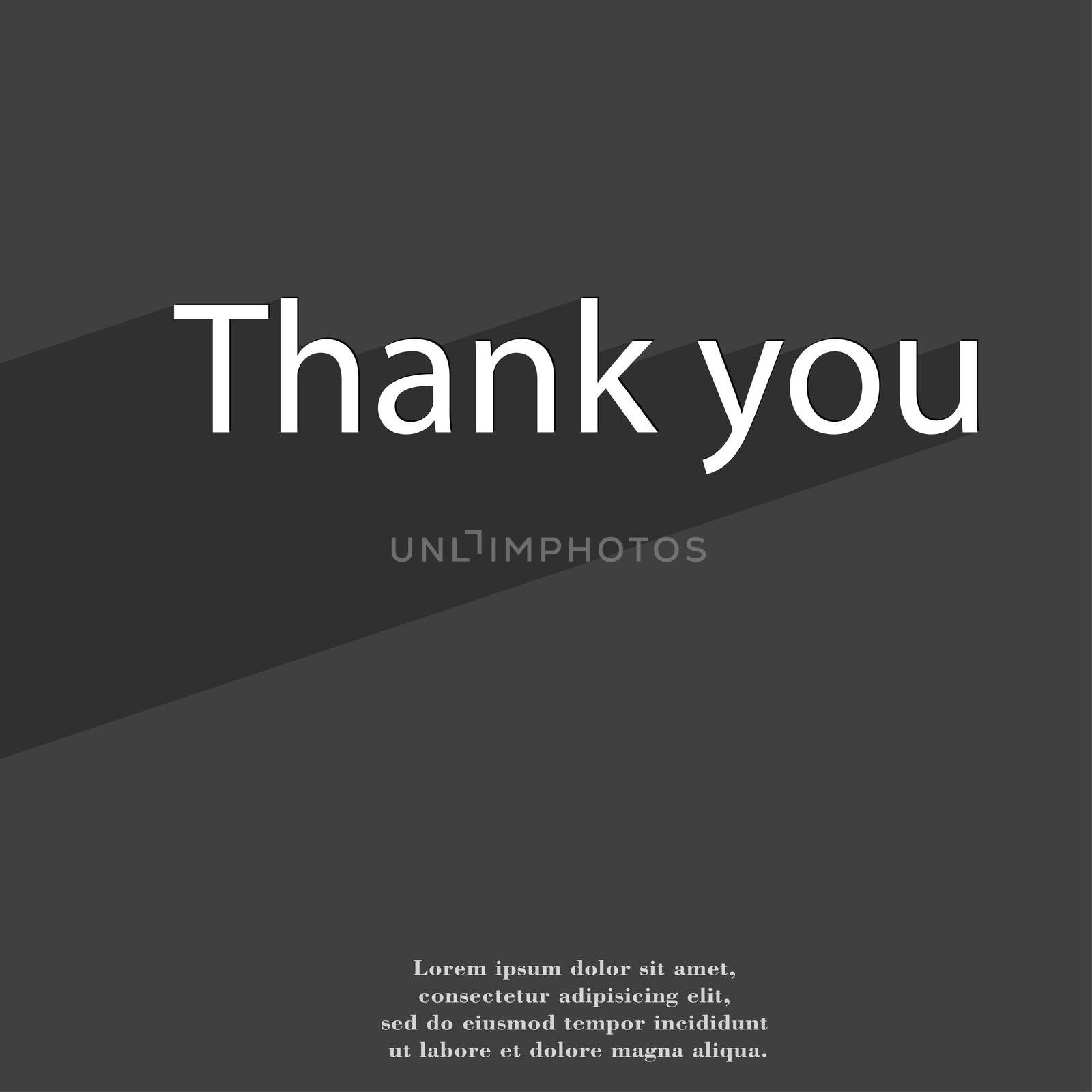 Thank you icon symbol Flat modern web design with long shadow and space for your text. illustration