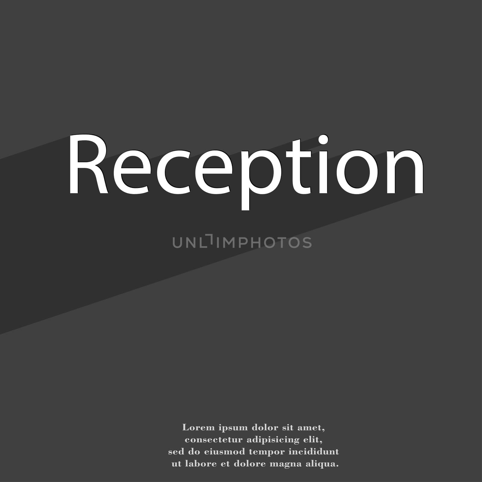 Reception icon symbol Flat modern web design with long shadow and space for your text.  by serhii_lohvyniuk