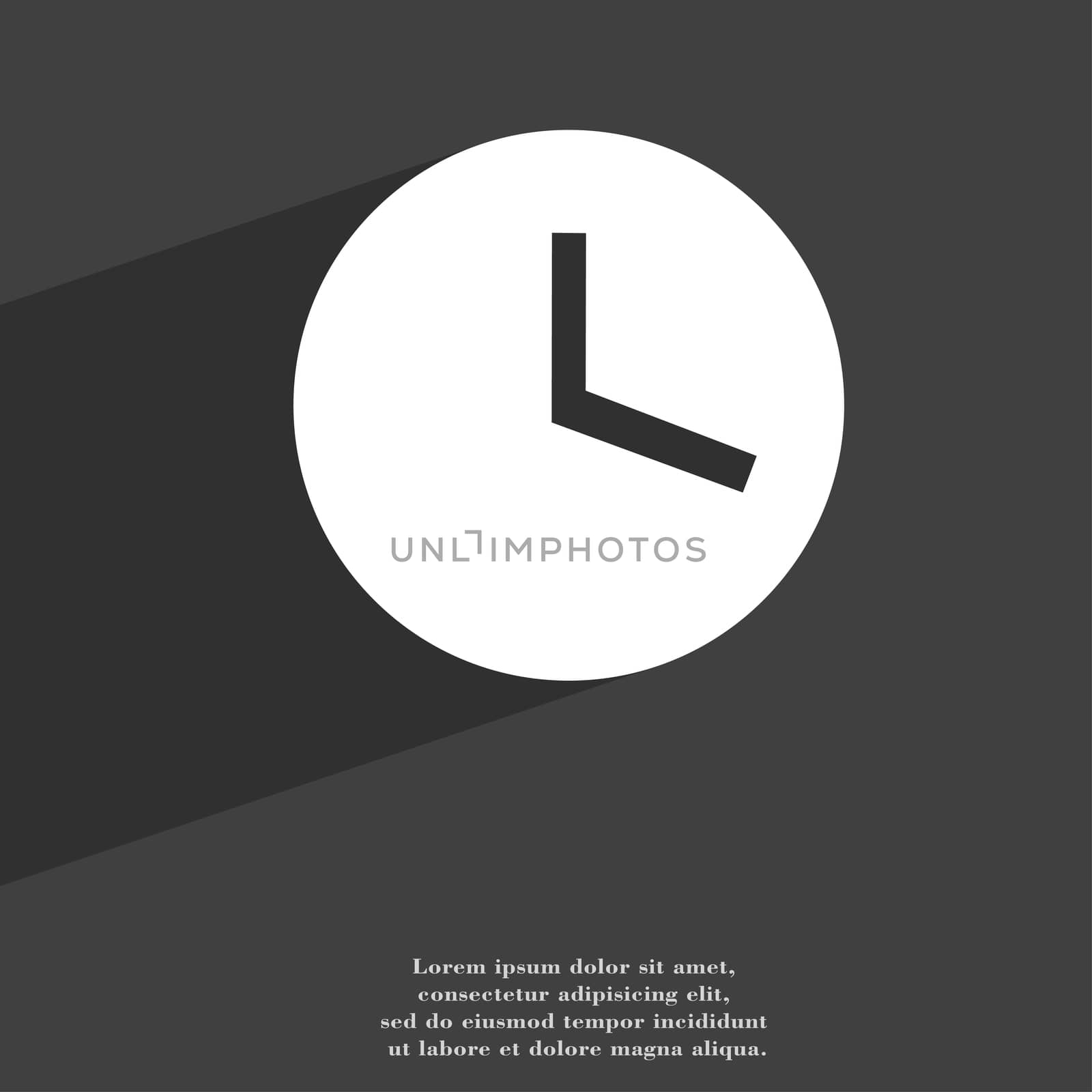 Mechanical Clock  icon symbol Flat modern web design with long shadow and space for your text. illustration