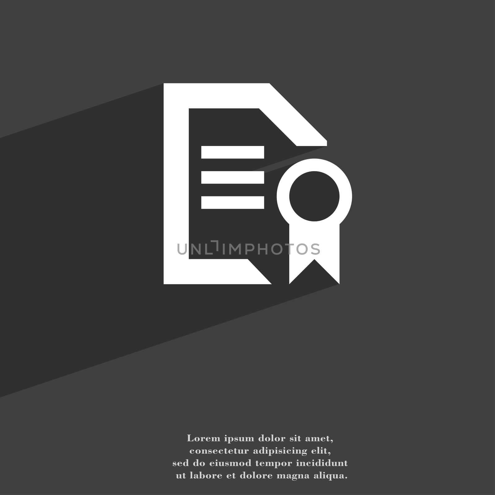 Award File document icon symbol Flat modern web design with long shadow and space for your text. illustration