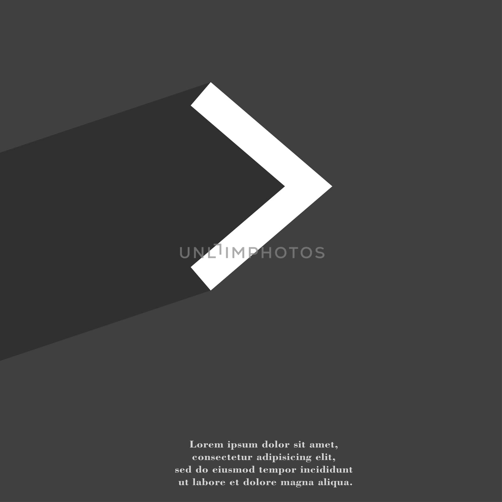 Arrow right, Next icon symbol Flat modern web design with long shadow and space for your text. illustration