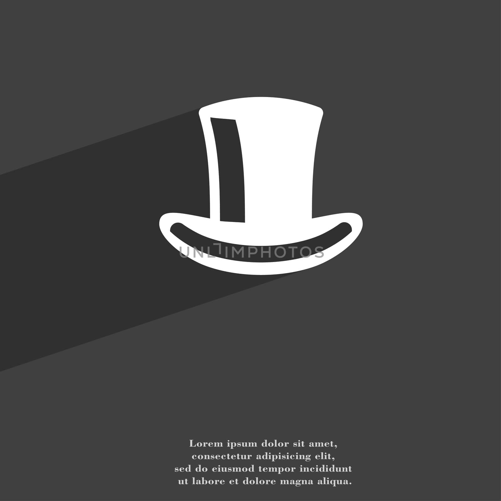 cylinder hat icon symbol Flat modern web design with long shadow and space for your text. illustration