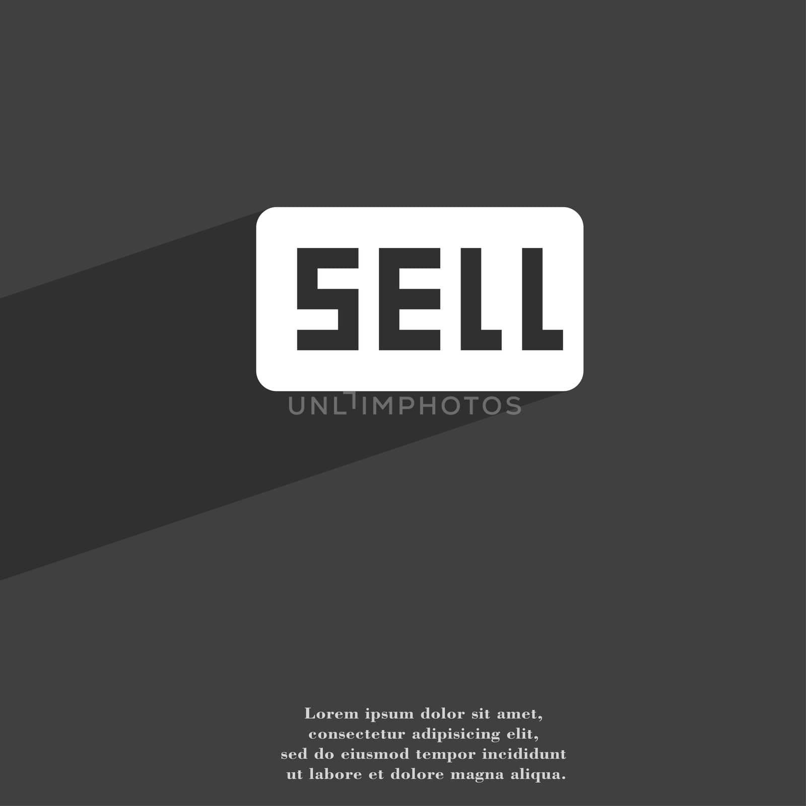 Sell, Contributor earnings icon symbol Flat modern web design with long shadow and space for your text. illustration
