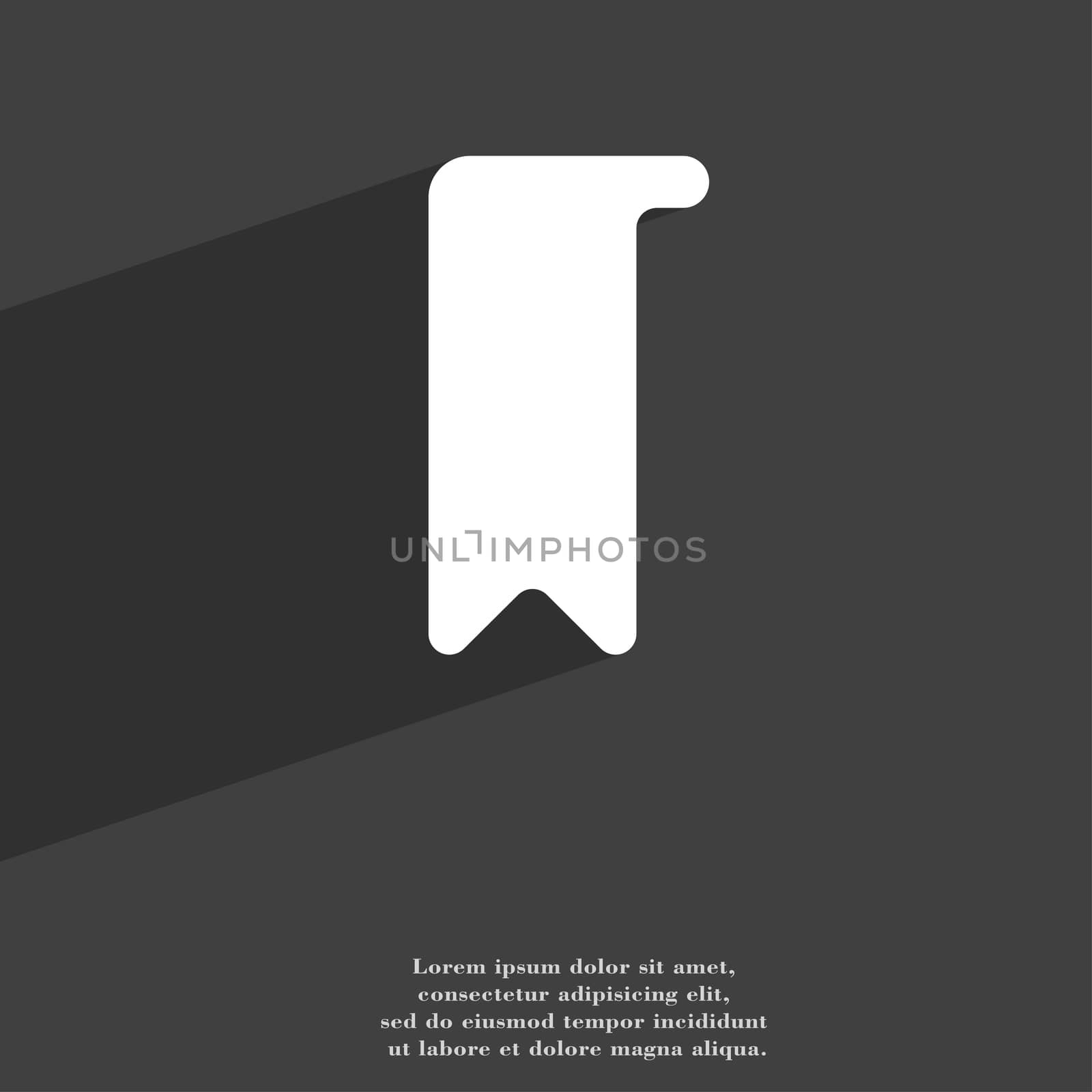 bookmark icon symbol Flat modern web design with long shadow and space for your text. illustration