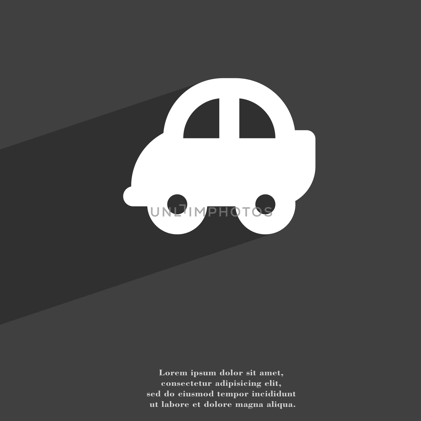 Auto icon symbol Flat modern web design with long shadow and space for your text.  by serhii_lohvyniuk