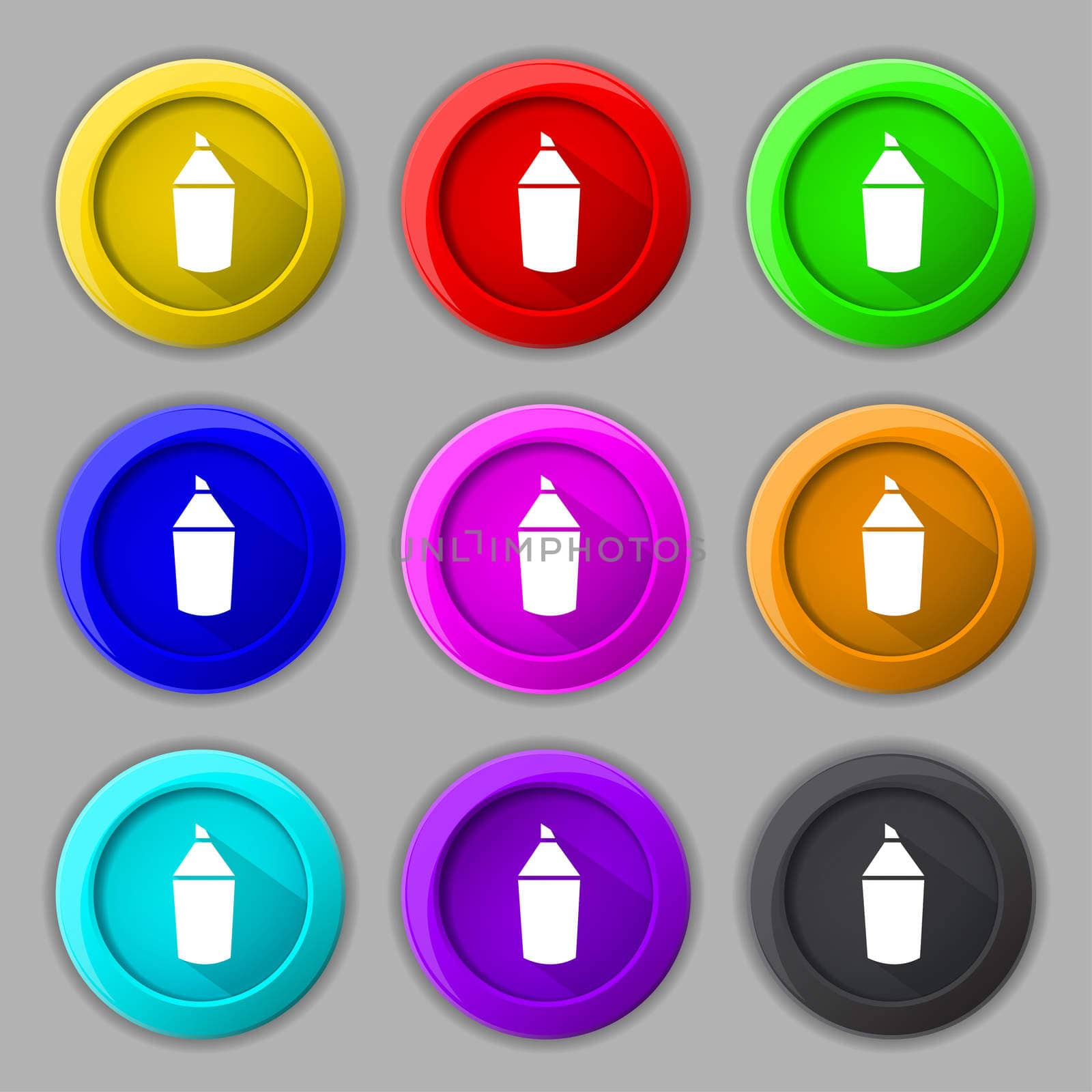 Pencil sign icon. Edit content button. Set of colored buttons. illustration