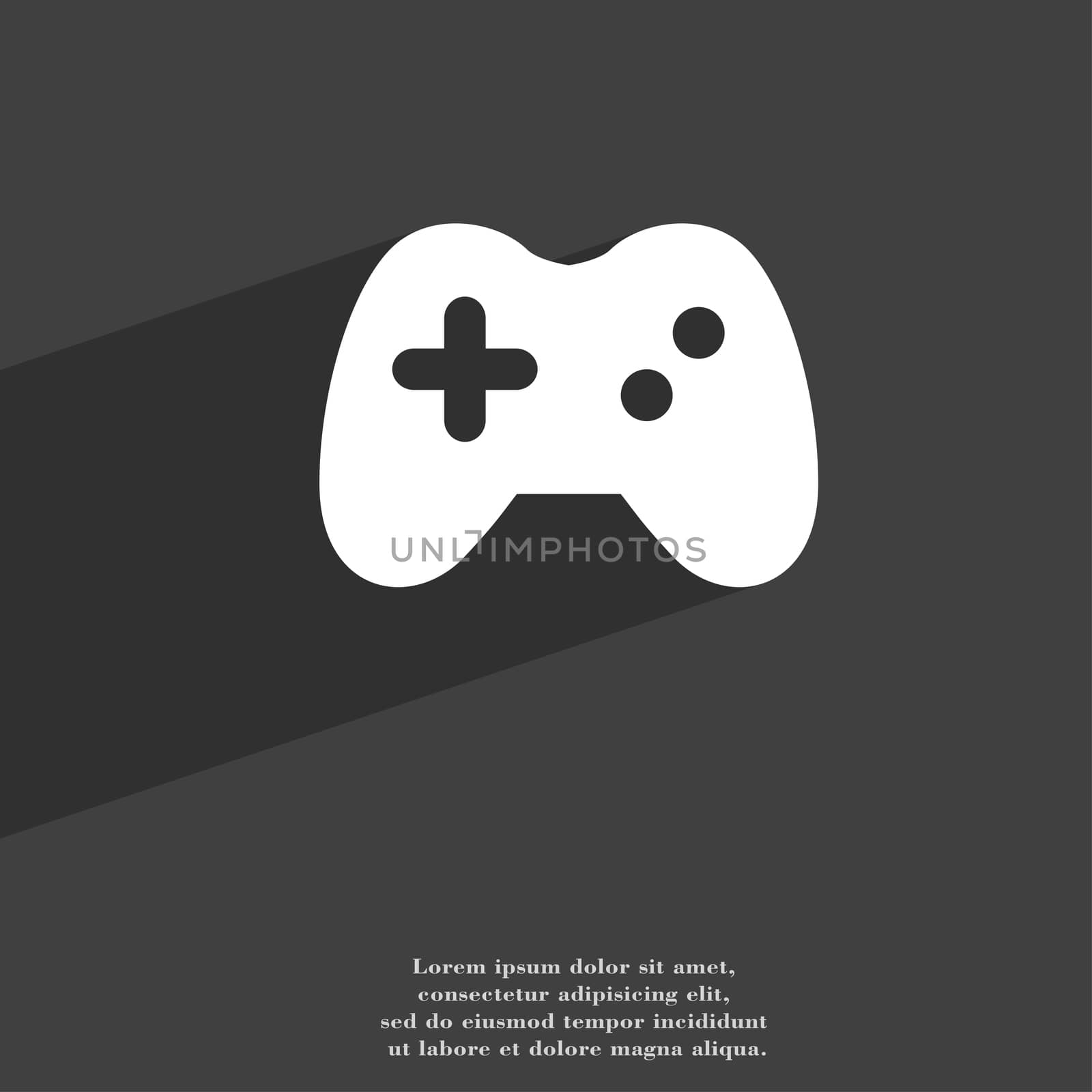 Joystick icon symbol Flat modern web design with long shadow and space for your text. illustration